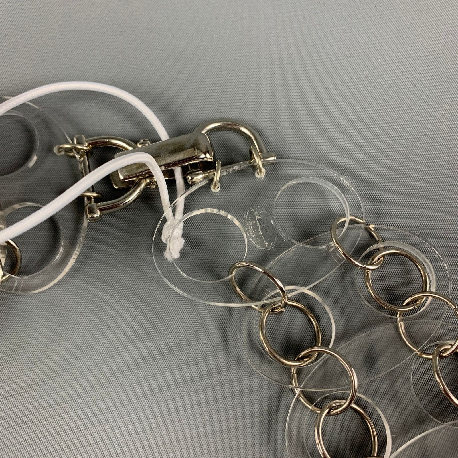 Paco Rabanne PACO RABANNE Clear Silver Link Lucite Ring Necklace Belt Size ONE SIZE - 4 Thumbnail