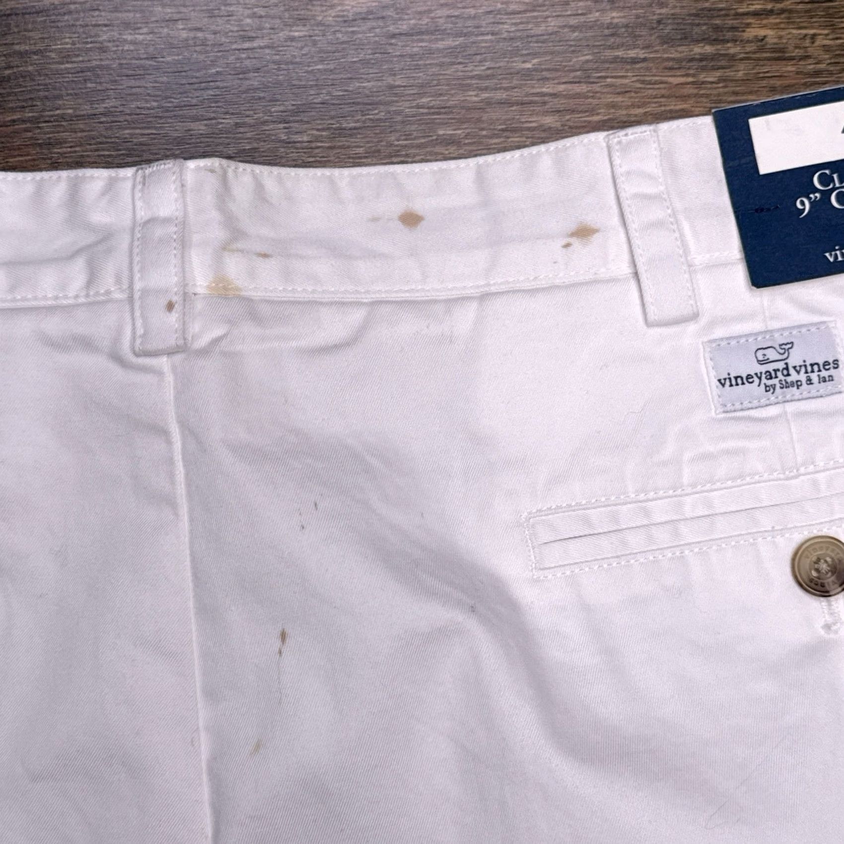 Vineyard Vines Vineyard Vines Club Shorts Mens 42 Chino Flat Front 9in Inseam Ivory Twill 100% Cotton Regular Belt Loops Logo Pockets New Size US 42 / EU 58 - 5 Thumbnail