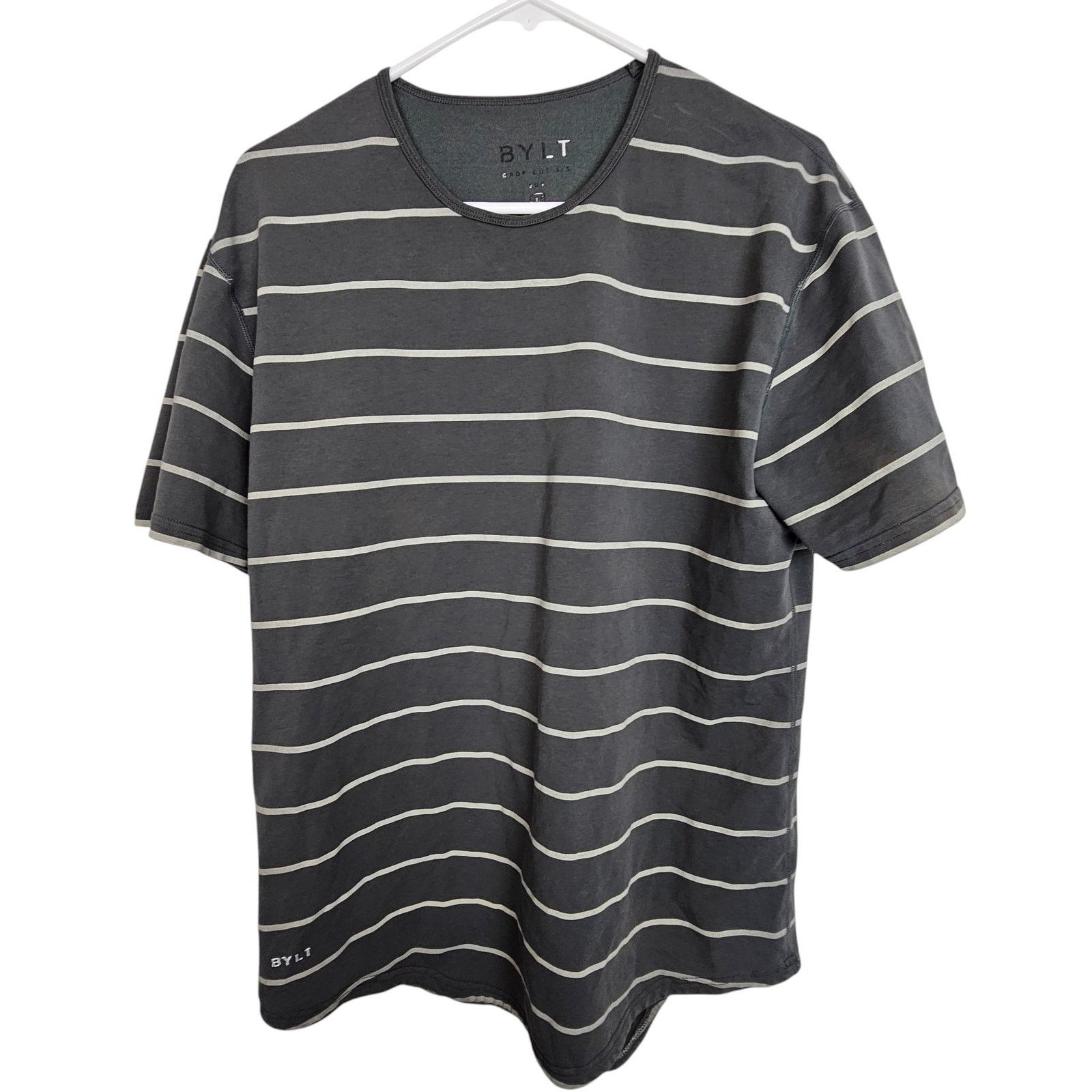 BYLT Premium Basics BYLT Mens Striped Drop Cut SS Lux Athletic Shirt L Stretch Size US L / EU 52-54 / 3 - 1 Thumbnail