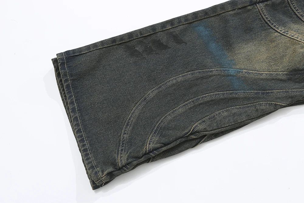 Designer × Japanese Brand × Jean Circle Striped Straight Flare Pants Size US 32 / EU 48 - 8 Thumbnail