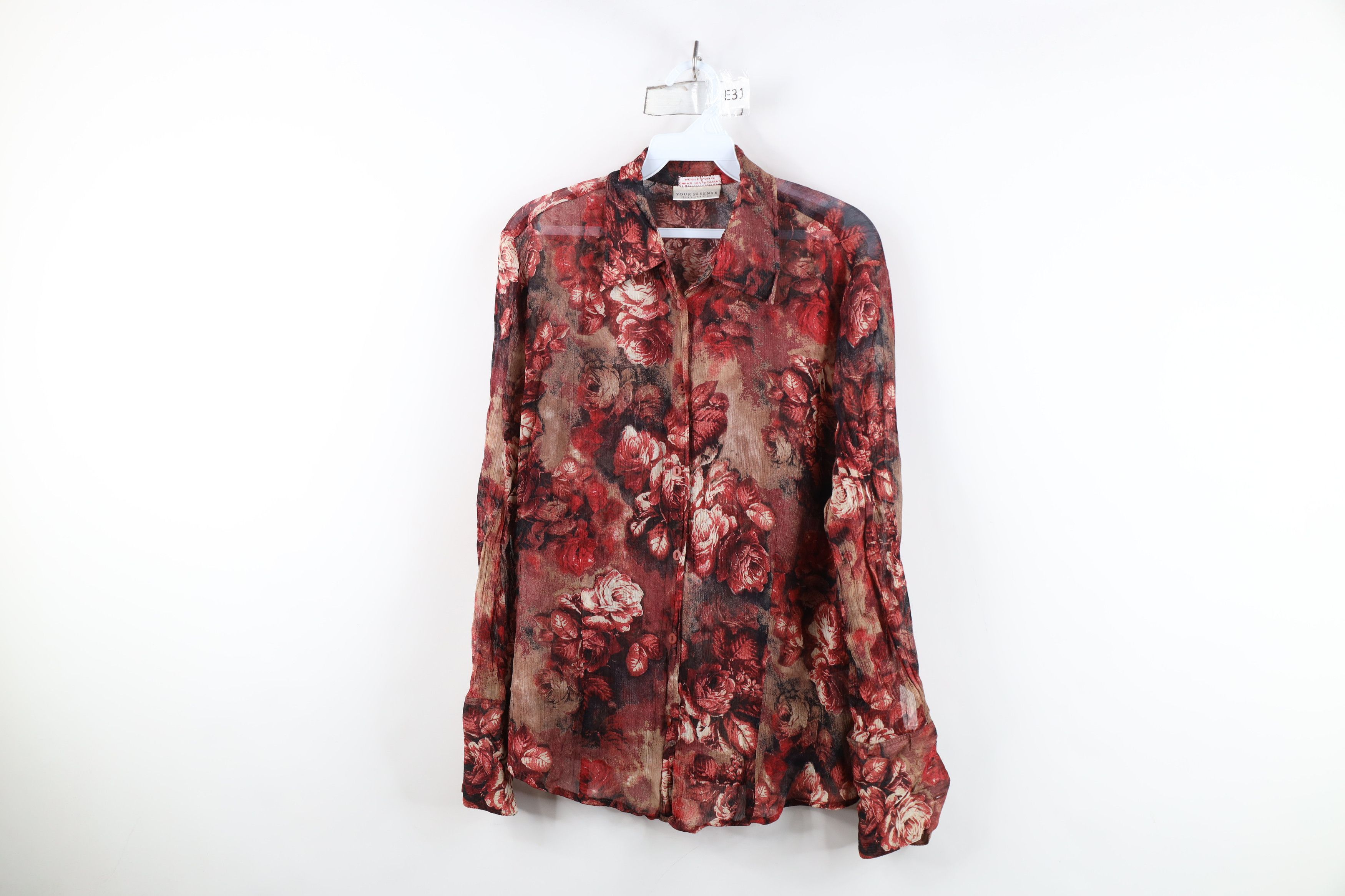 Vintage Vintage 90s Babydoll Flower Bella Fairy Knit Button Shirt Size L / US 10 / IT 46 - 1 Thumbnail
