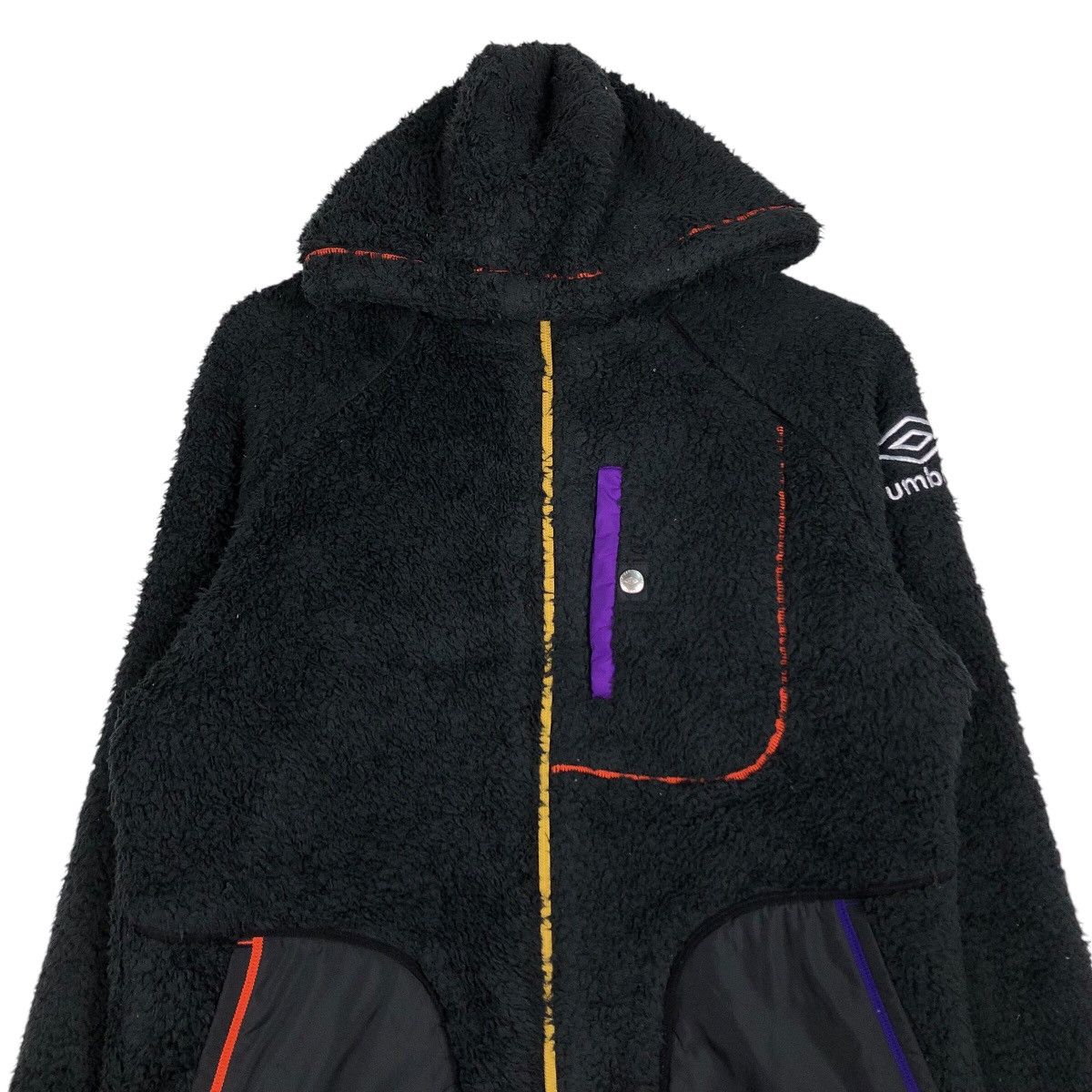Japanese Brand 📌Bomber Jacket Fleece Sherpa Umbro Multi Colour Design Size US L / EU 52-54 / 3 - 4 Thumbnail