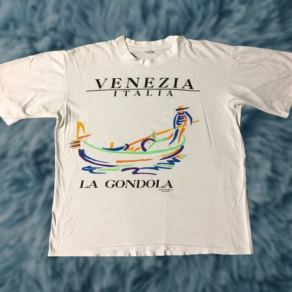 Vintage VINTAGE Venice Italy Gondola Shirt S White 80s 90s Vaporwave Grunge USA Mens T-Shirt Single Stitch Classic Fit Small Size US S / EU 44-46 / 1 - 1 Thumbnail