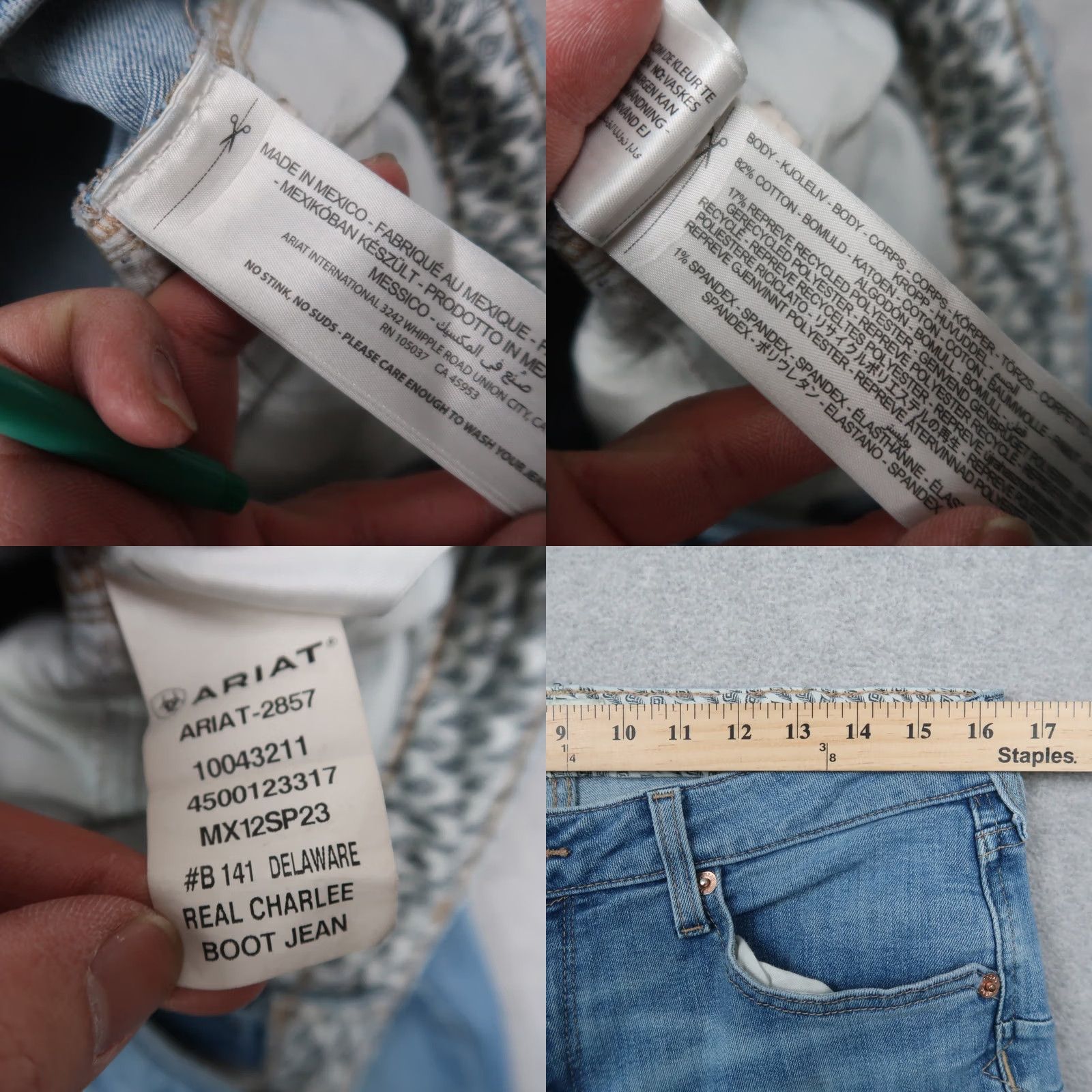 Ariat Ariat REAL Denim Jeans Women’s Deleware Charlee Boot 32L Blue Flare Western Denim Size 24" / US 00 / IT 34 - 8 Thumbnail