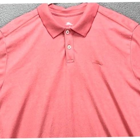 Tommy Bahama Tommy Bahama Polo Shirt Mens XL Pink Short Sleeve Logo Rugby Casual Lightweight Breathable Easy Care Collared Solid Pattern Preppy Size US XL / EU 56 / 4 - 2 Thumbnail