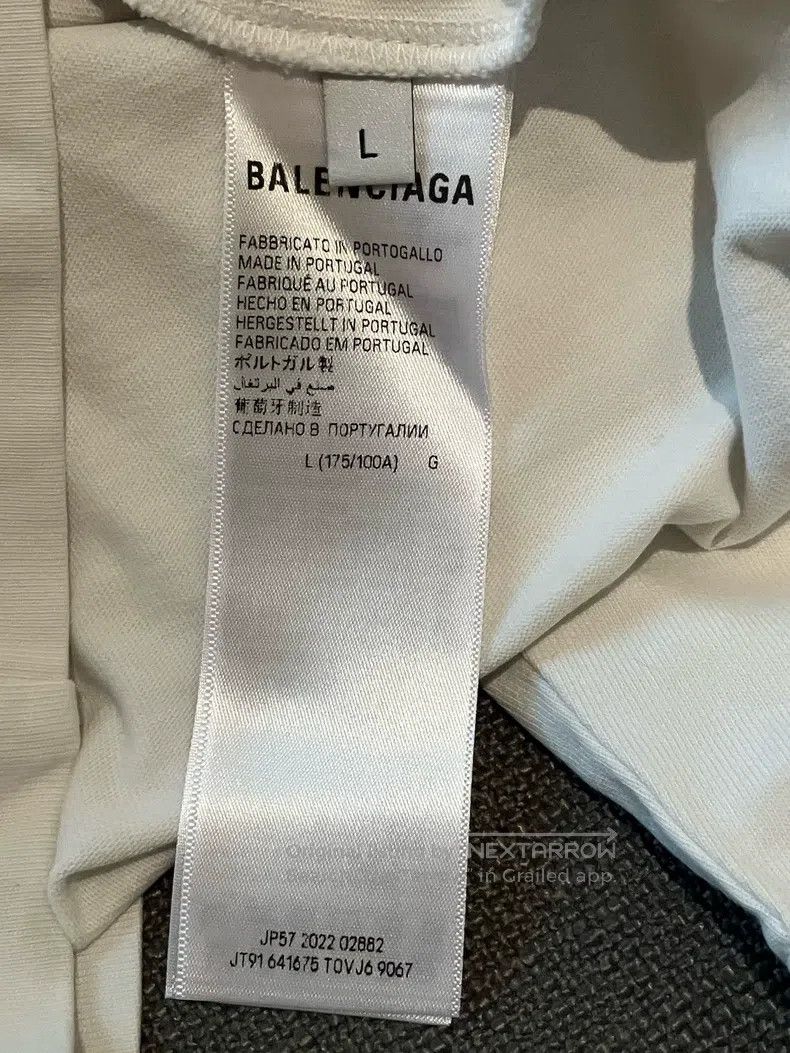 Balenciaga Balenciaga White Short Sleeve T-Shirt with Back Crystal Lo Size US L / EU 52-54 / 3 - 6 Thumbnail