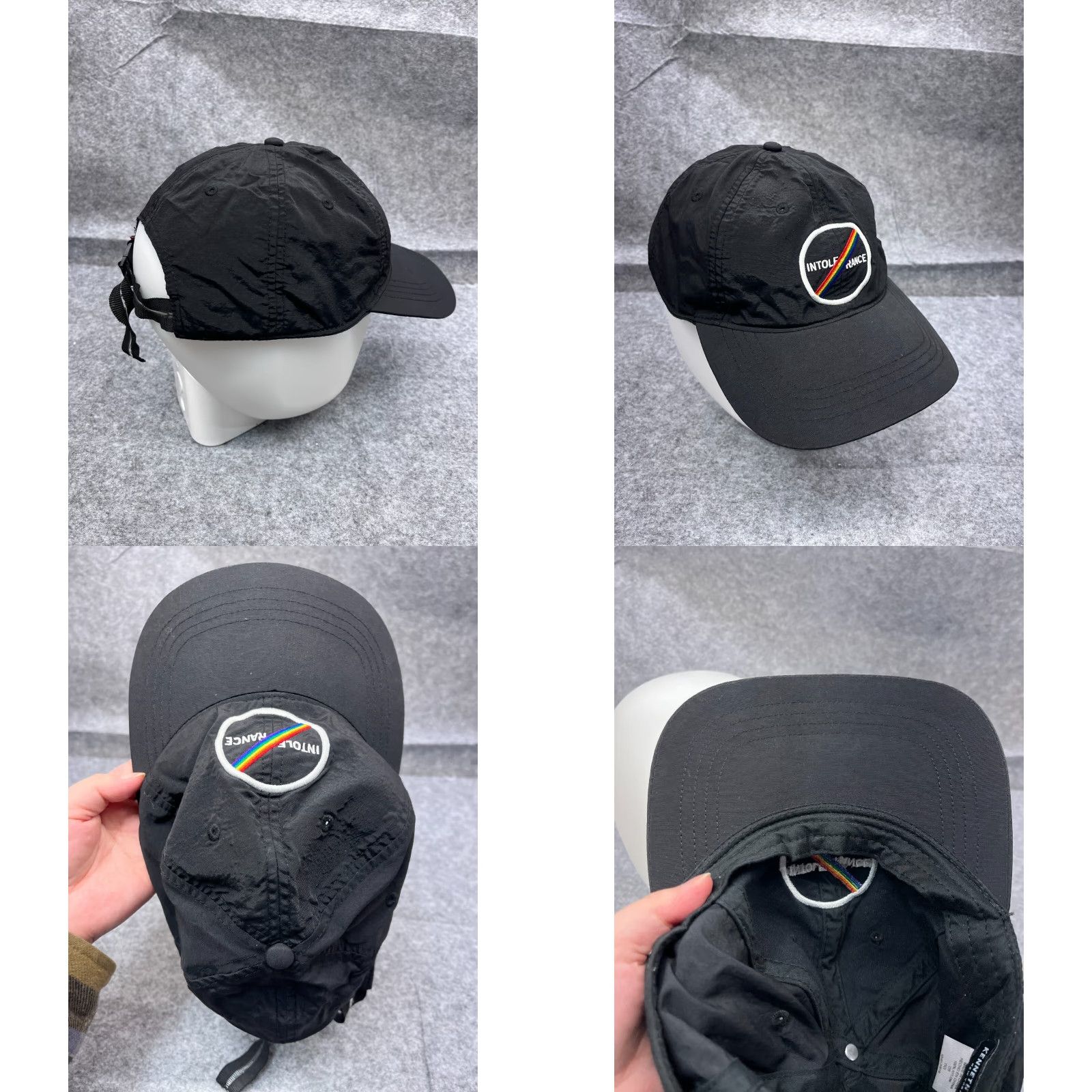 Kenneth Cole KENNETH COLE Hat Cap Strap Back One Size Black Nylon Knit Logo Outdoor Casual Baseball Cap Mens Womens Adults Size ONE SIZE - 8 Thumbnail