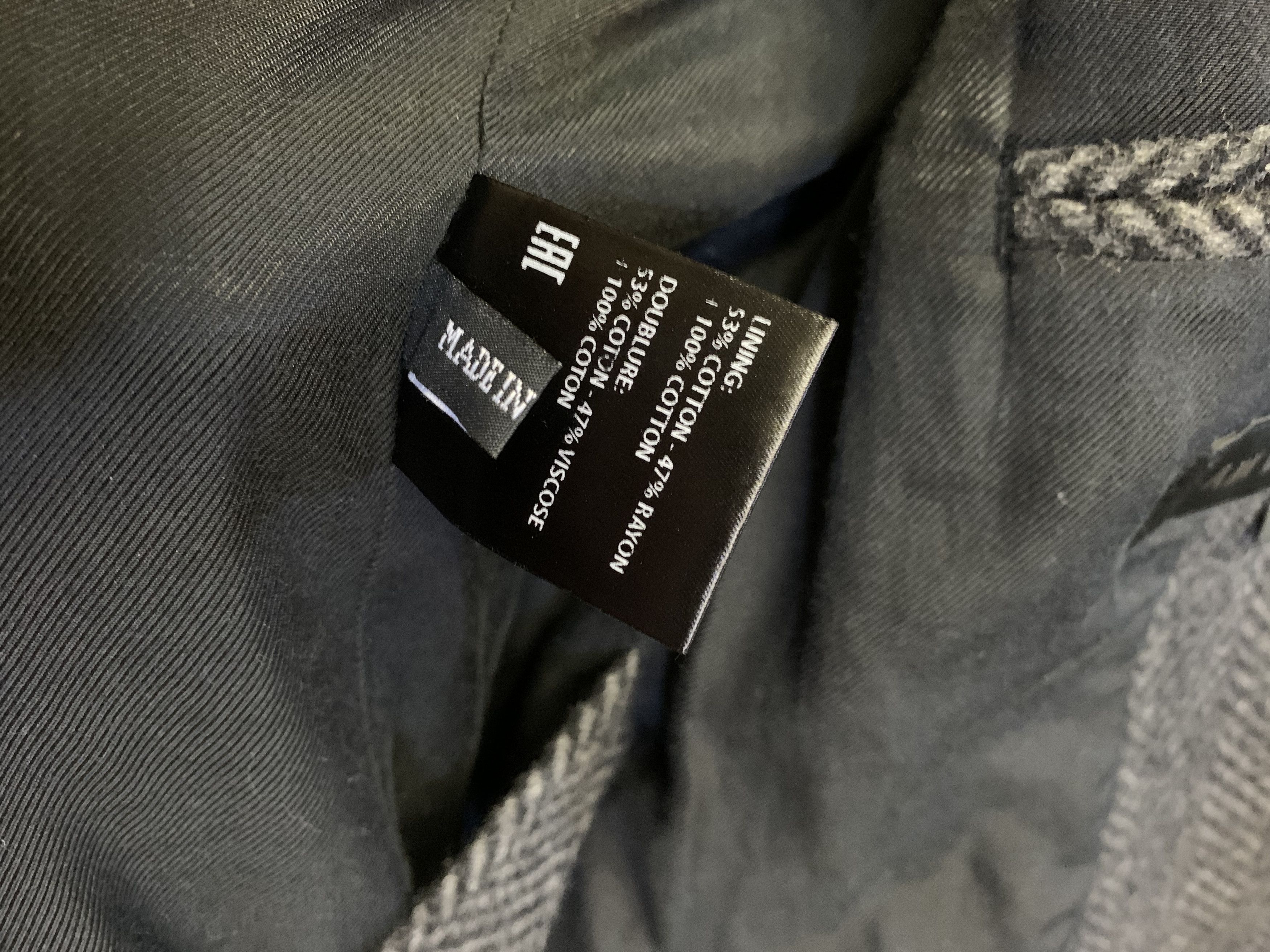 Ann Demeulemeester Ann Demeulemeester Black/Grey herringbone wool coat Size US L / EU 52-54 / 3 - 10 Thumbnail