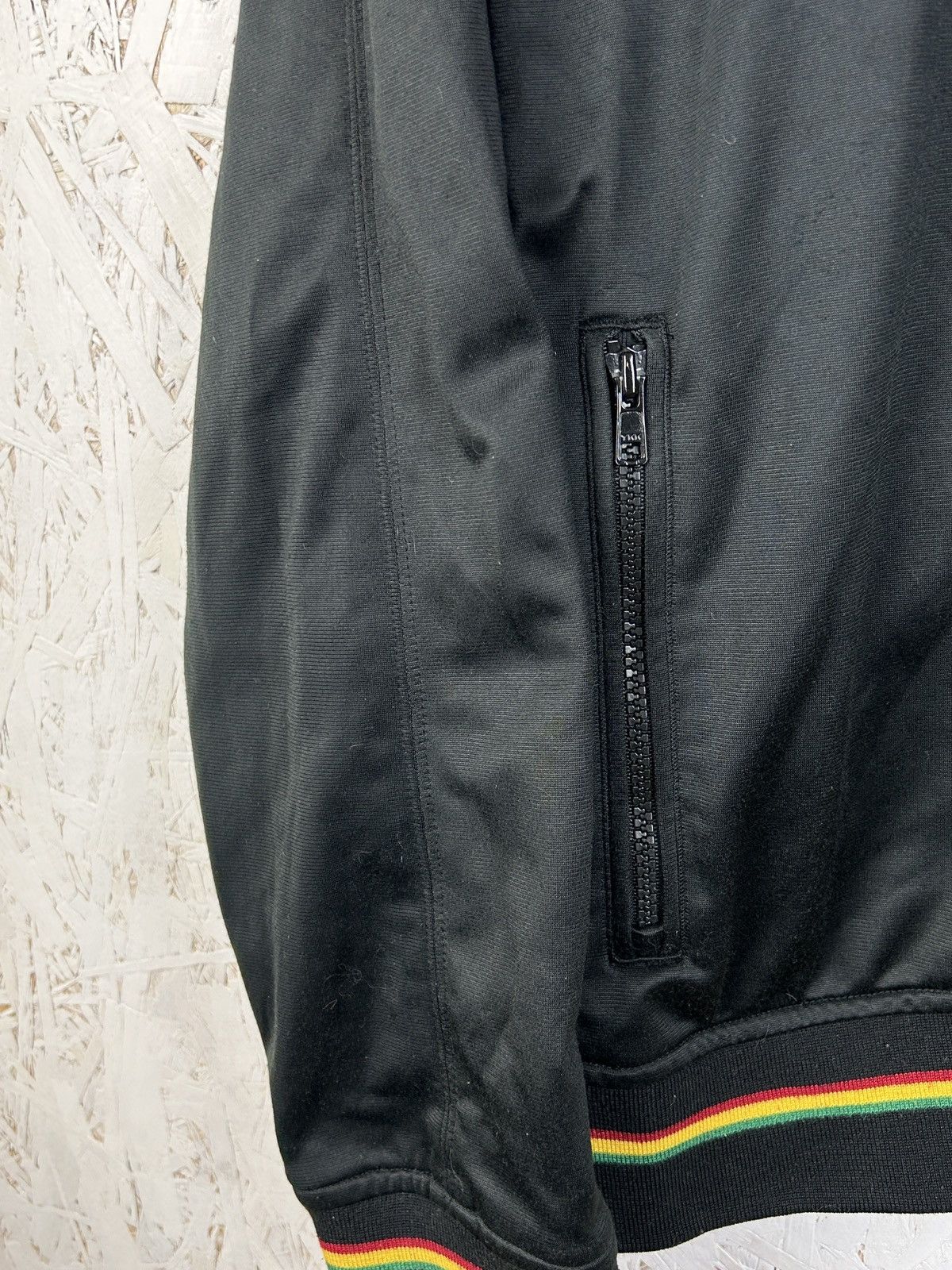 Vintage Rasta Stussy Tracksuit Jacket In Black Weed 420