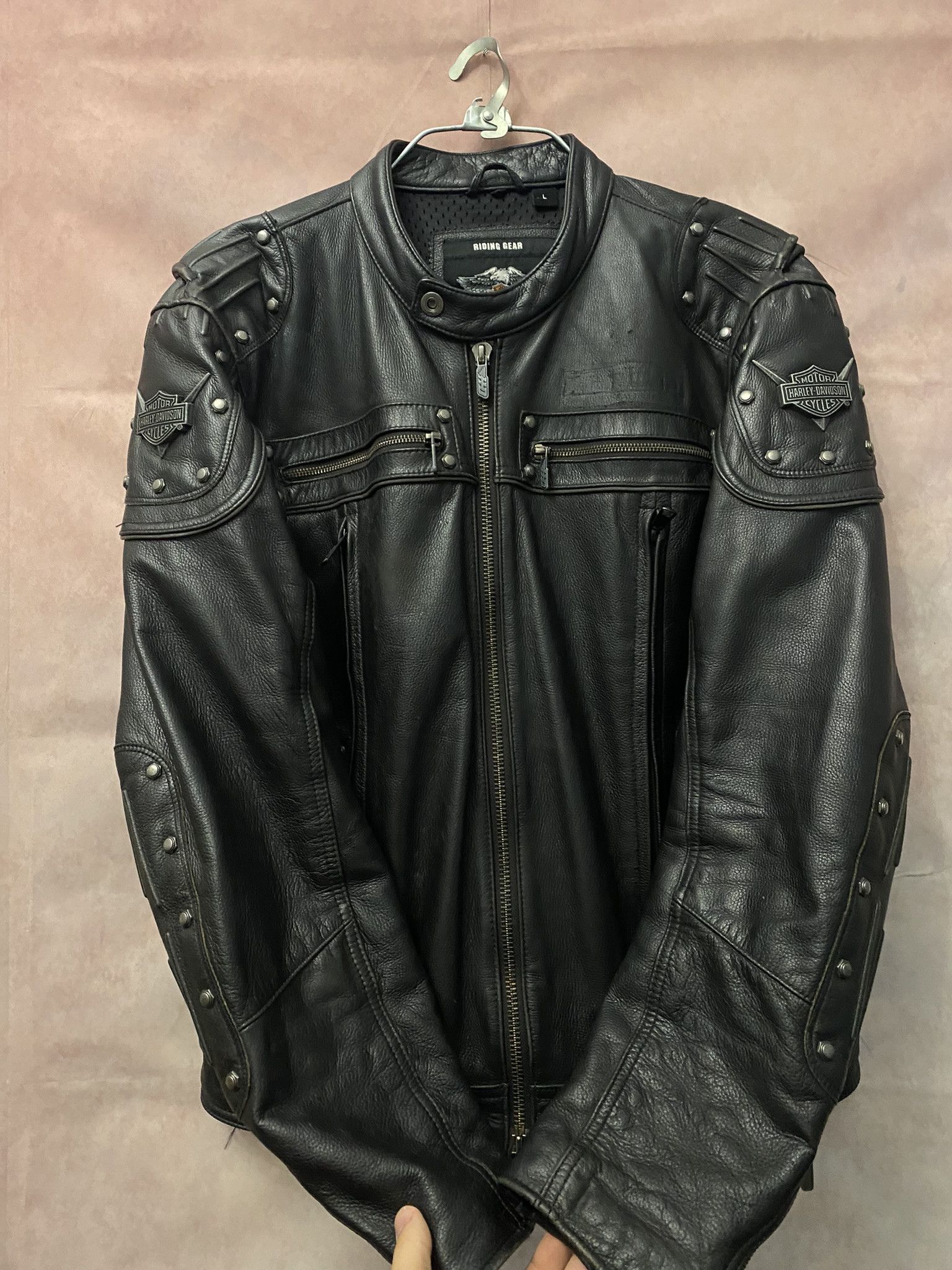 Harley Davidson × Leather × Vintage Harley Davidson Leather Biker Jacket Motorcycle Full Zip Size US L / EU 52-54 / 3 - 2 Thumbnail