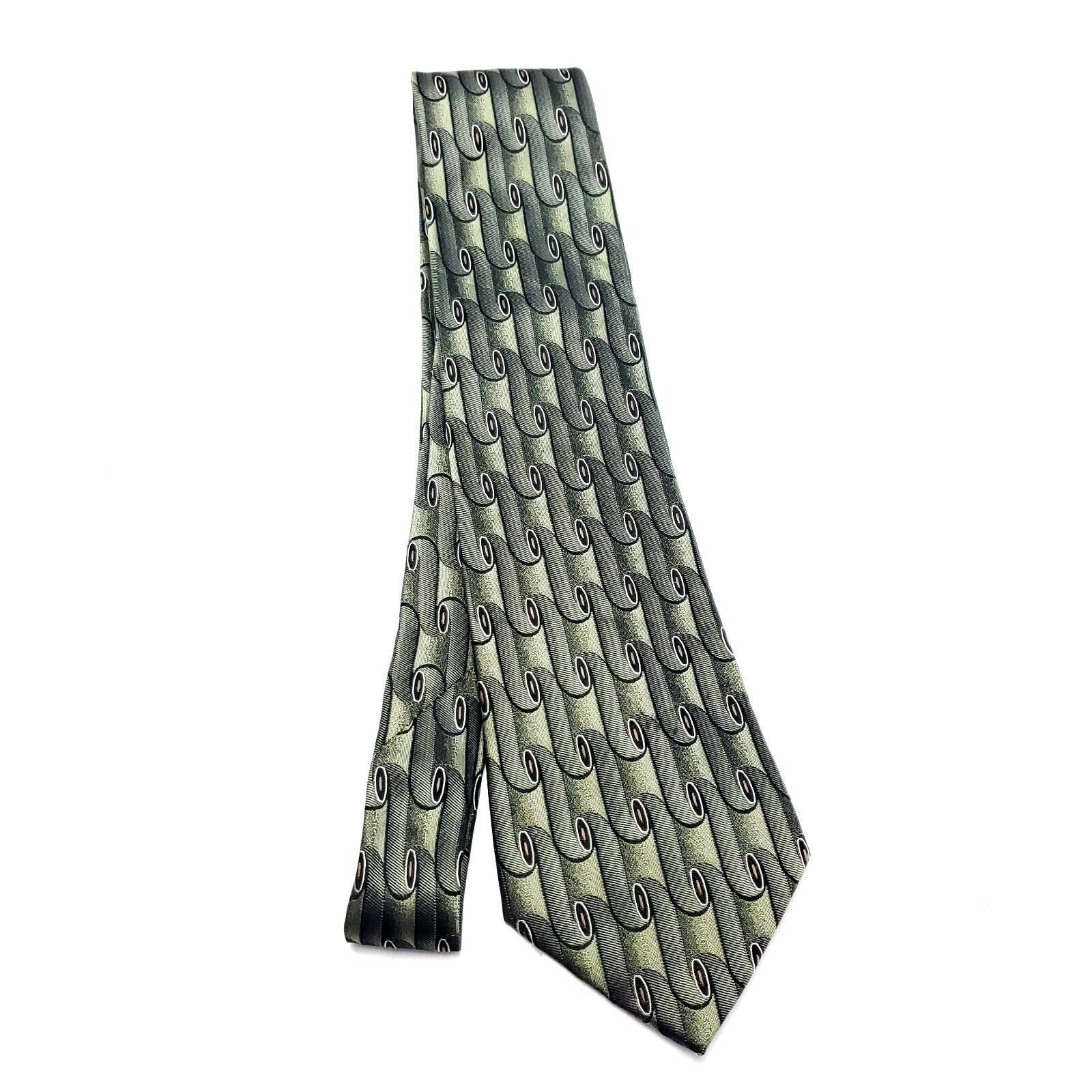 Croft & Barrow Croft & Barrow Green Silk Tie Woven Geometric Size ONE SIZE - 6 Thumbnail