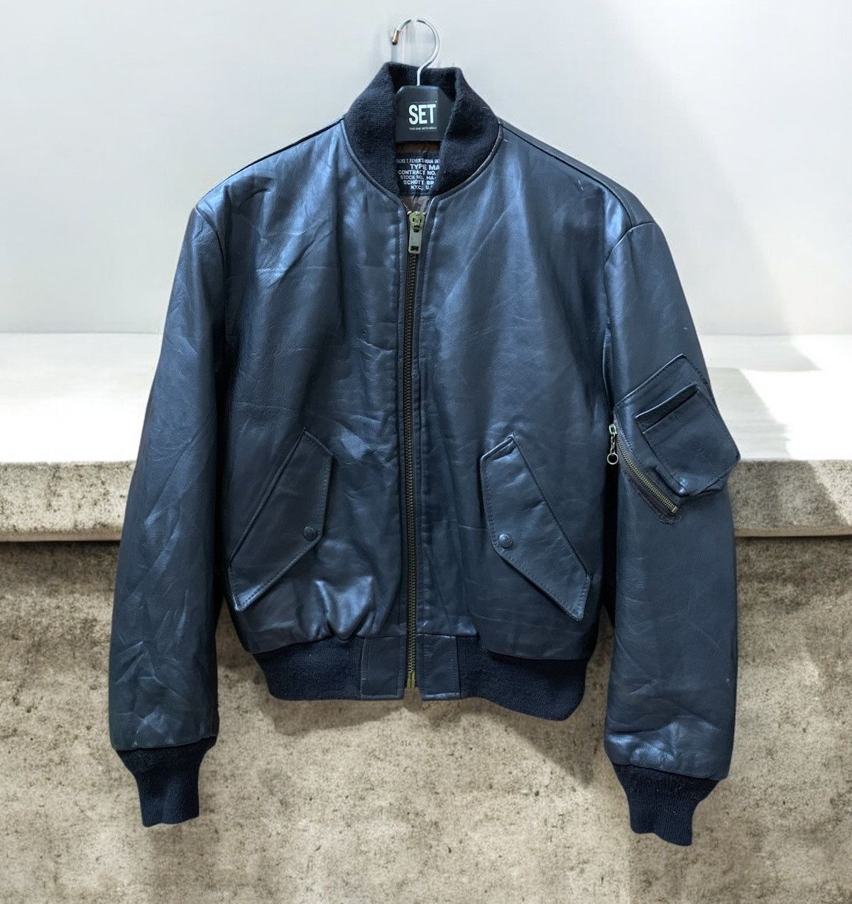 Schott × Supreme FW13 Leather MA-1 Bomber Jacket | Grailed