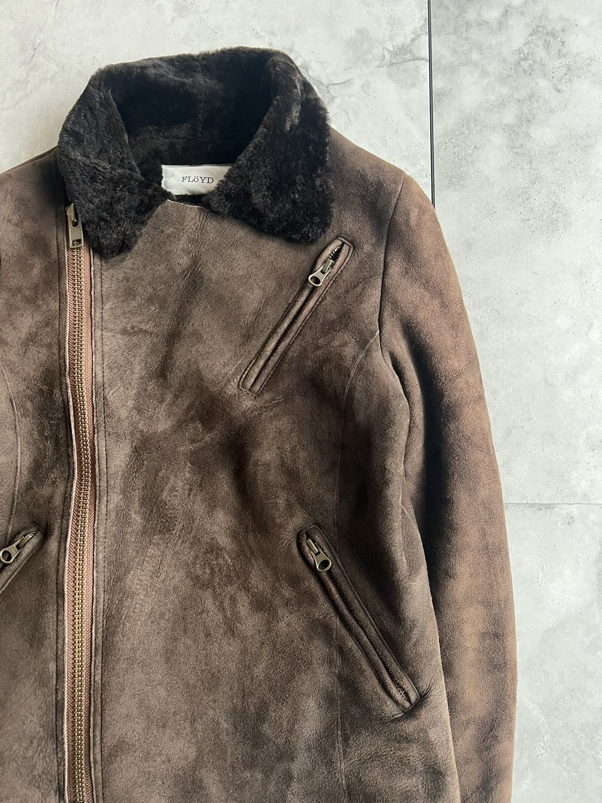 Japanese Brand Floyd Sheepskin Leather Aviator Jacket Size US XS / EU 42 / 0 - 3 Thumbnail