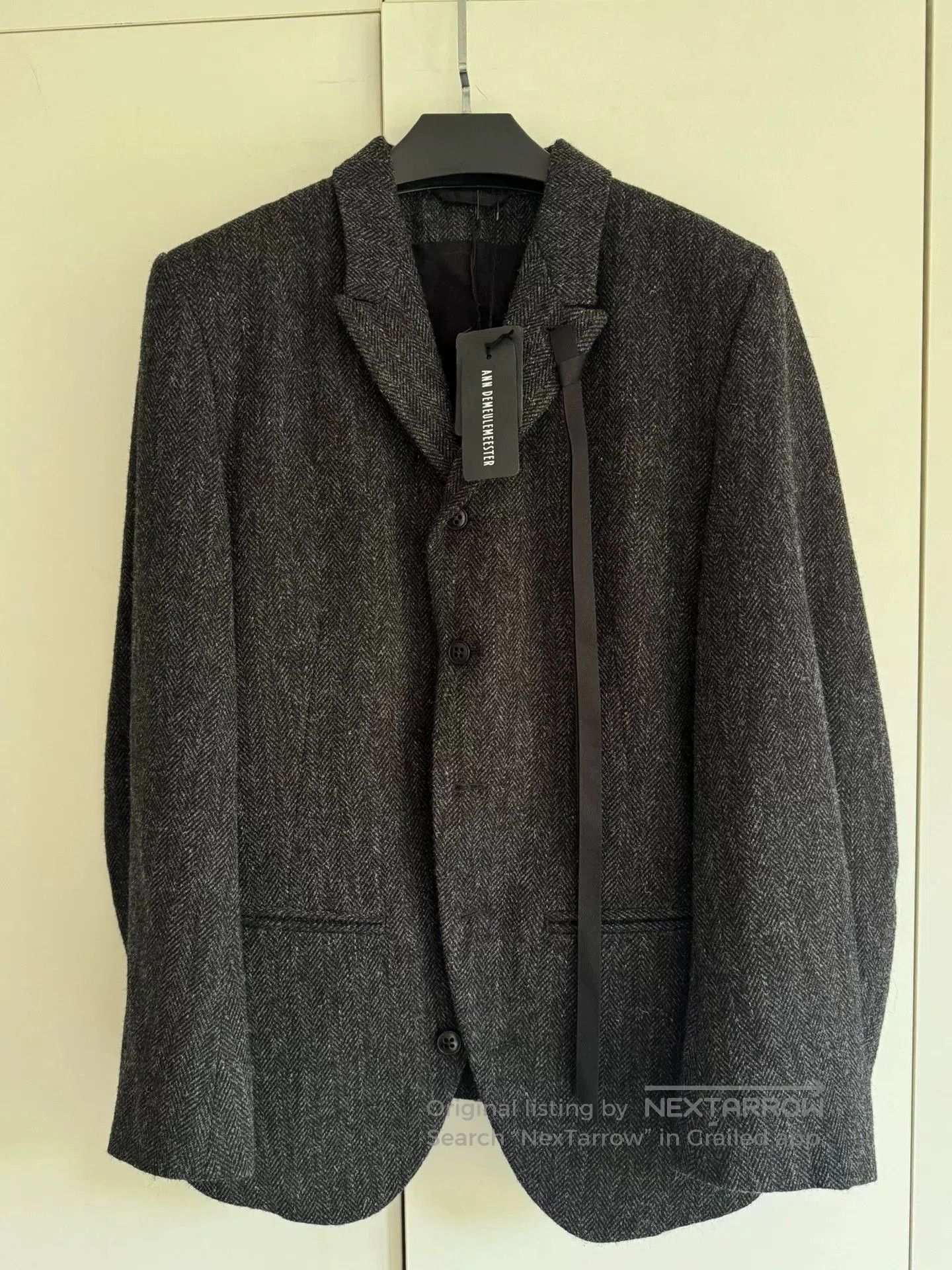 Ann Demeulemeester Ann Demeulemeester Gray Herringbone Blazer. Size US XS / EU 42 / 0 - 4 Thumbnail