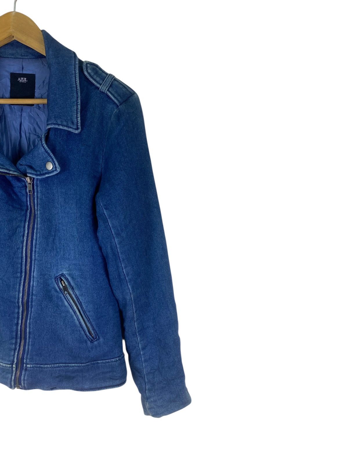 MOUSSY Azul by Moussy Double Colar Zip Indigo Light Jacket Size US M / EU 48-50 / 2 - 5 Thumbnail