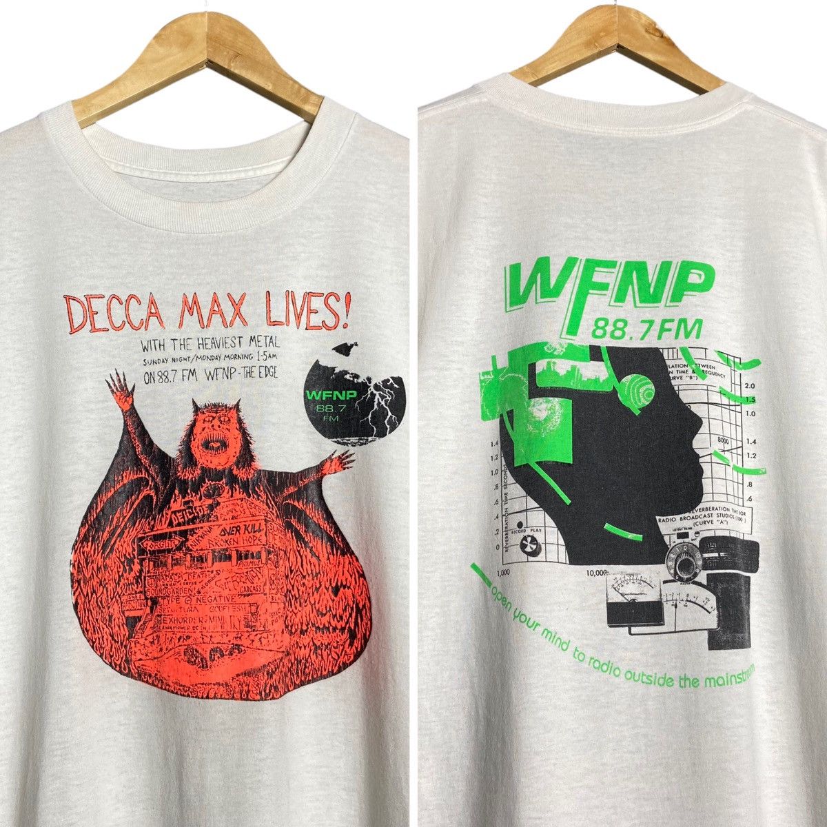 Band Tees × Vintage Rare Vintage 1989 WFNP Radio Rock / Metal Band Tee Size US XL / EU 56 / 4 - 1 Thumbnail