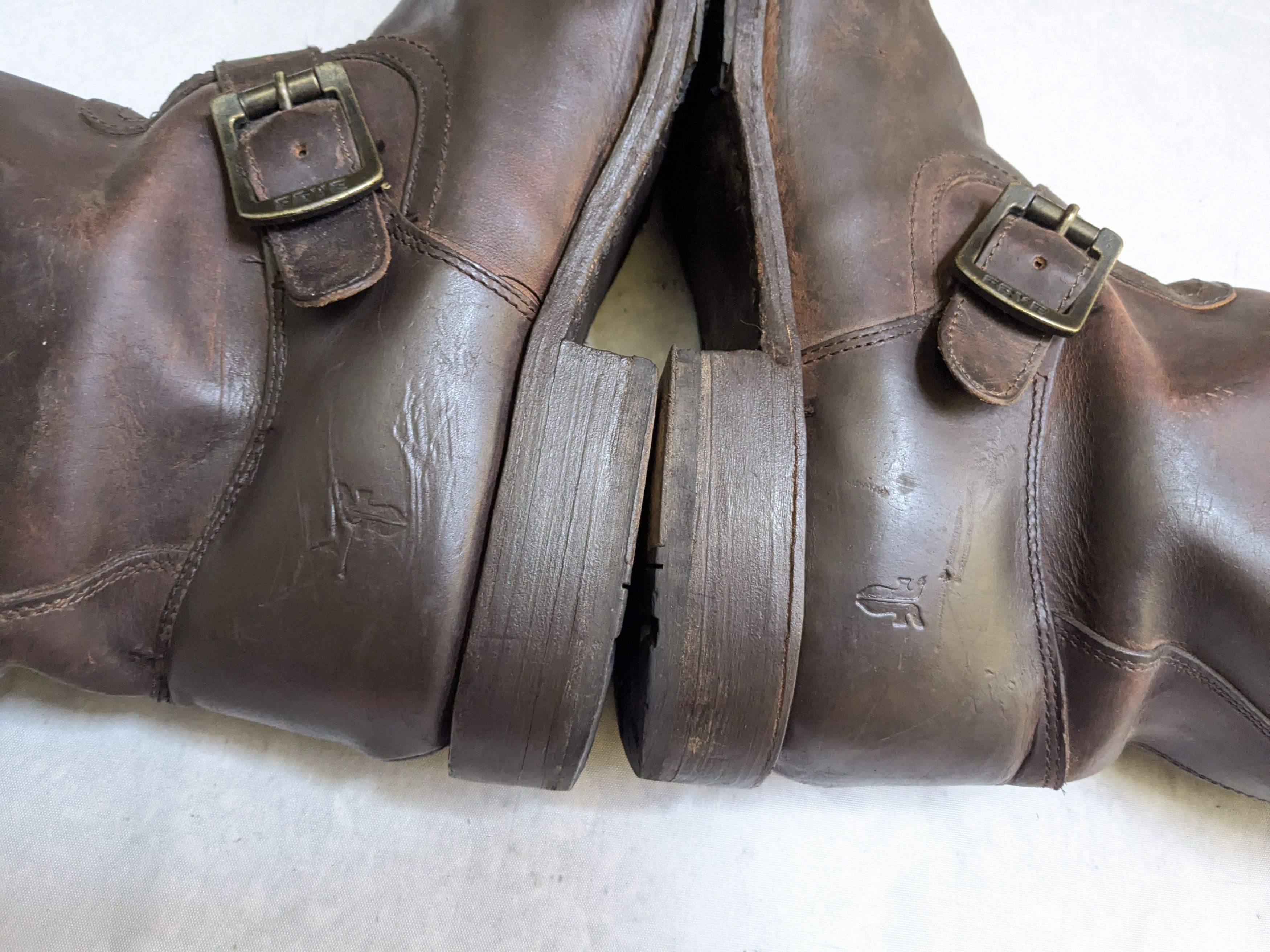Frye Frye Engineer Boots Brown 13 D Leather Buckle Strap Size US 13 / EU 46 - 9 Thumbnail