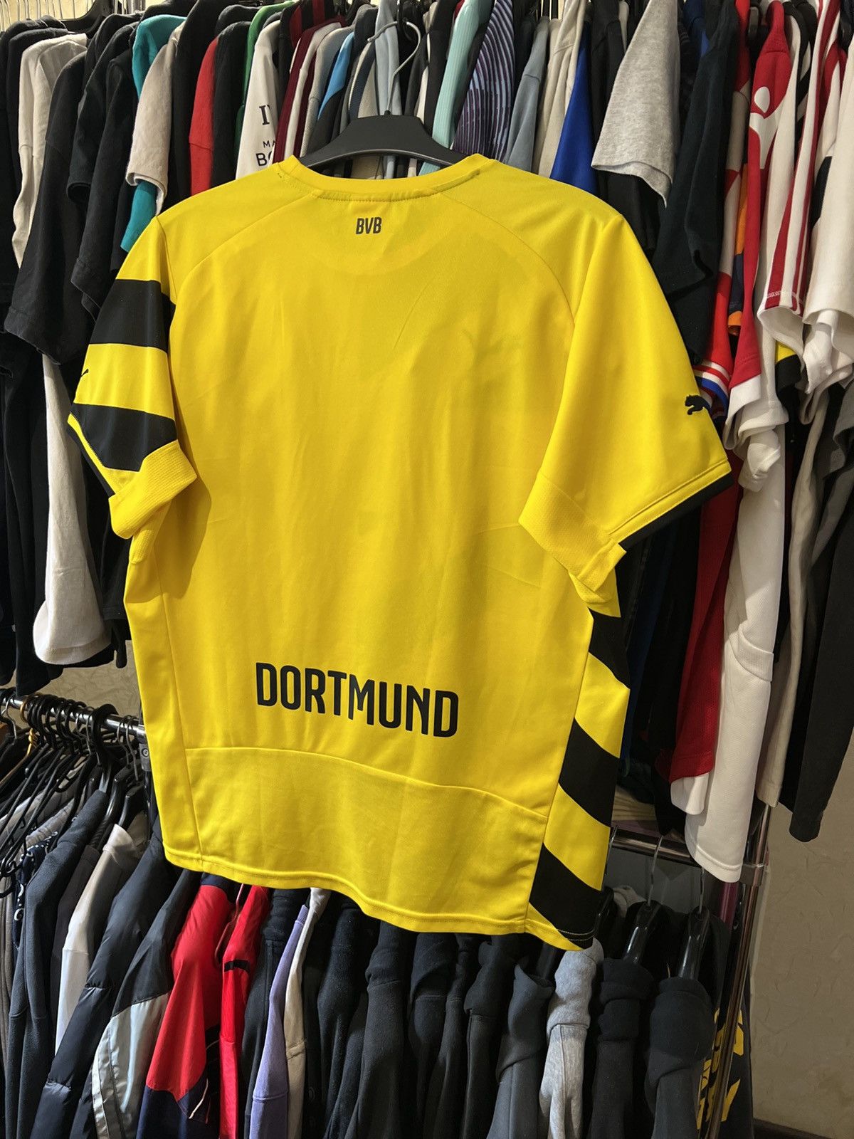 Puma 2014/2015 VINTAGE PUMA BORUSSIA DORTMUND HOME FOOTBALL SHIRT Size US L / EU 52-54 / 3 - 2 Thumbnail
