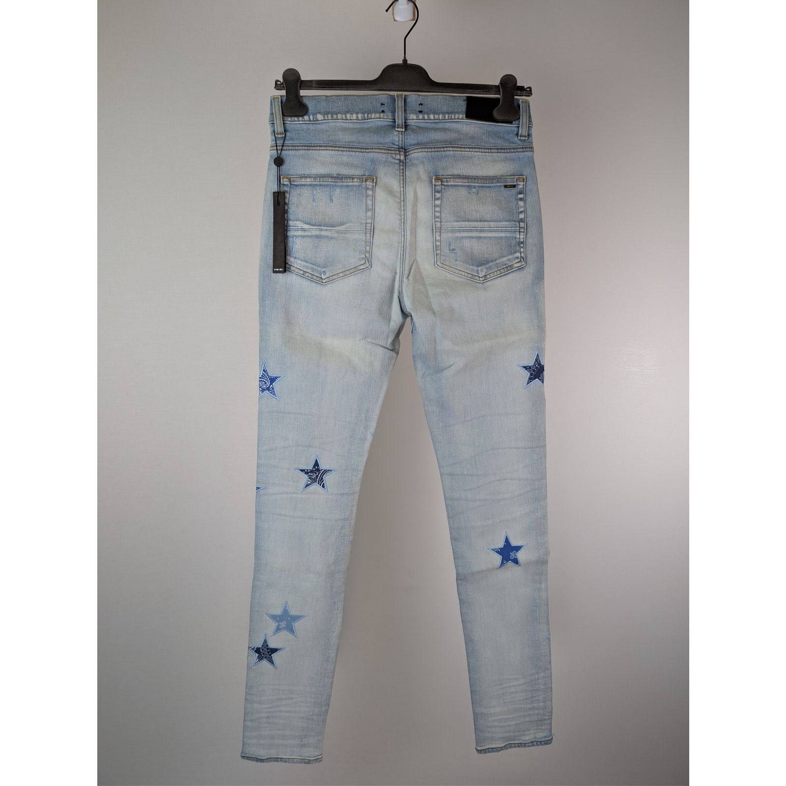 Amiri o1rshd1 Bandana Star Jean Denim Pants Jeans in Light Indigo Size US 34 / EU 50 - 12 Thumbnail