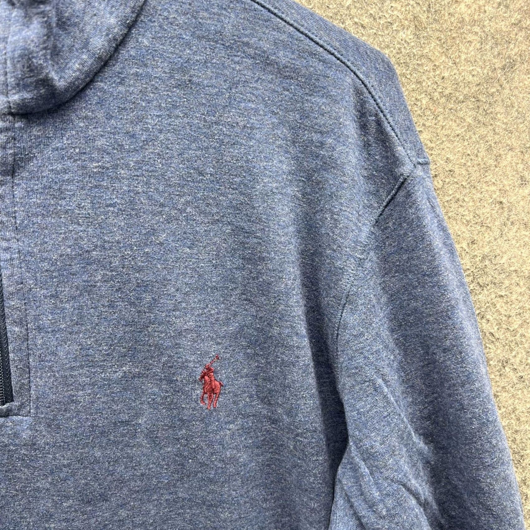 Polo Ralph Lauren Polo Ralph Lauren Sweatshirt Mens M Blue 1/4 Zip Mock Neck Knit Pullover Size US M / EU 48-50 / 2 - 7 Thumbnail