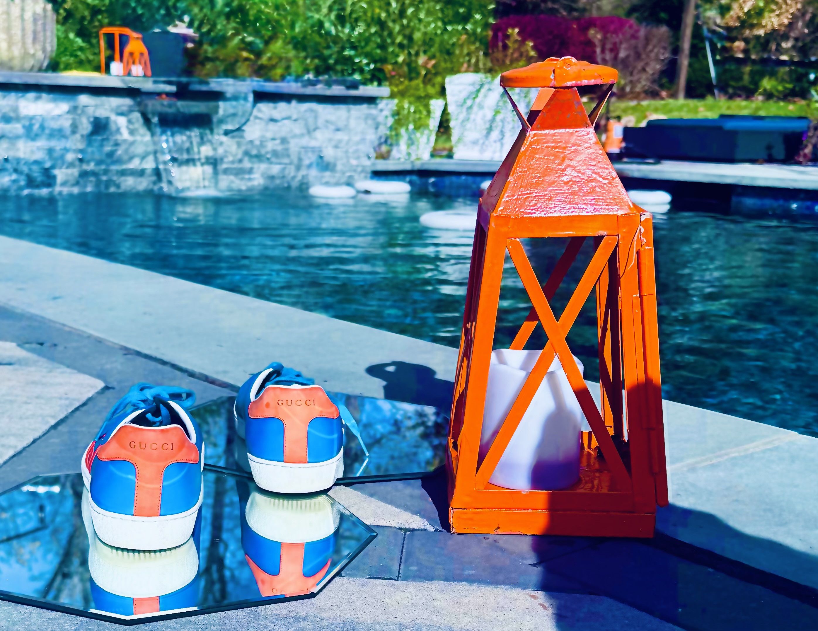 Gucci Gucci Leather Low-Top Sneakers – Turquoise/Orange (IT 6.5) Size US 6.5 / EU 39-40 - 4 Thumbnail