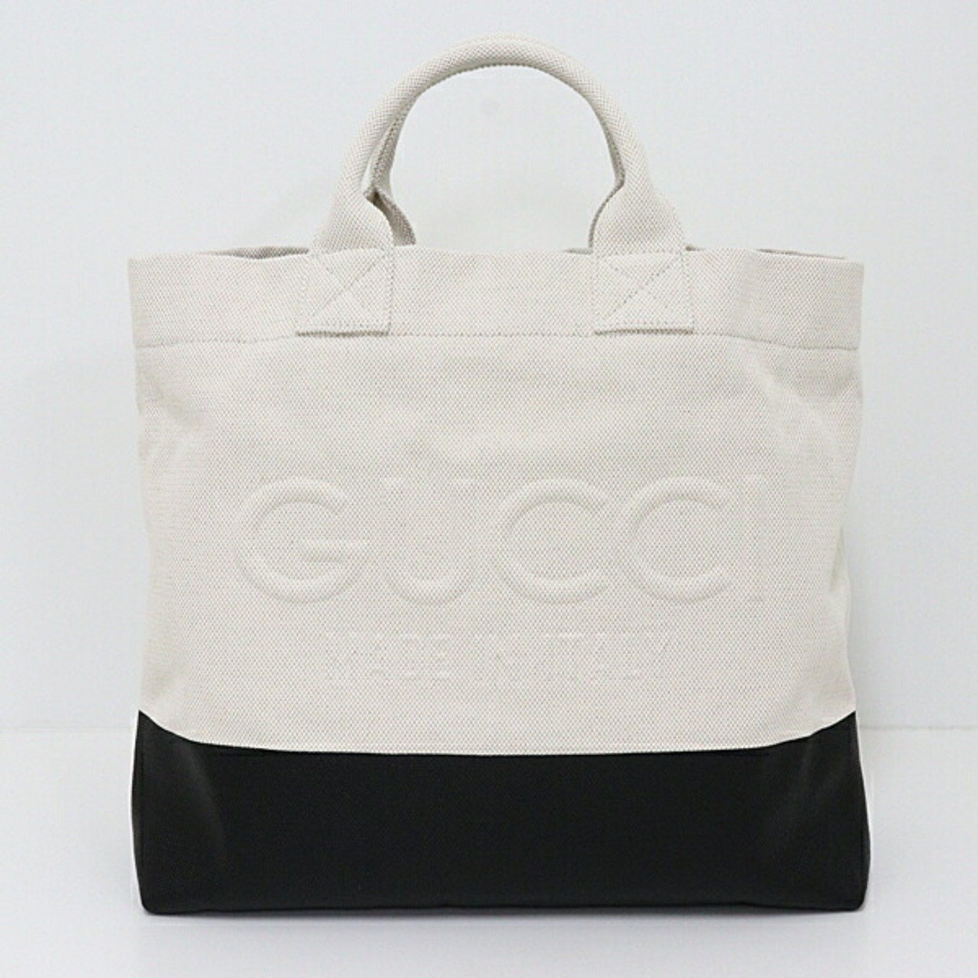 Gucci GUCCI Embossed Detail Canvas Tote Bag 782741 Natural Ivory Black Size ONE SIZE - 1 Thumbnail