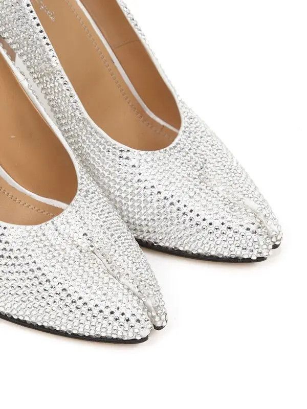 Maison Margiela oc11z1225 Tabi Rhinestone Embellished Pumps in White Size US 8 / IT 38 - 5 Thumbnail