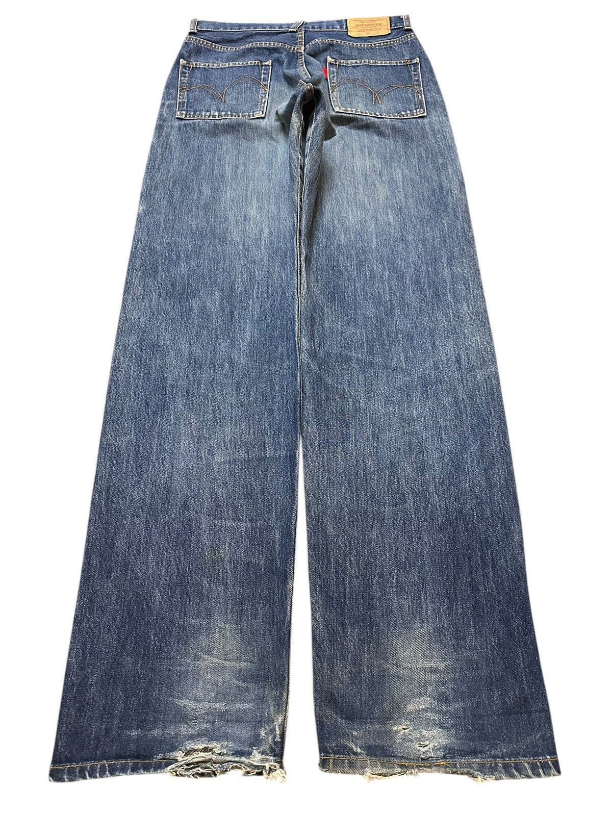 Helmut Lang Vintage Japanese Brand Blue Faded Wash Style Baggy Jeans Size US 29 - 2 Thumbnail