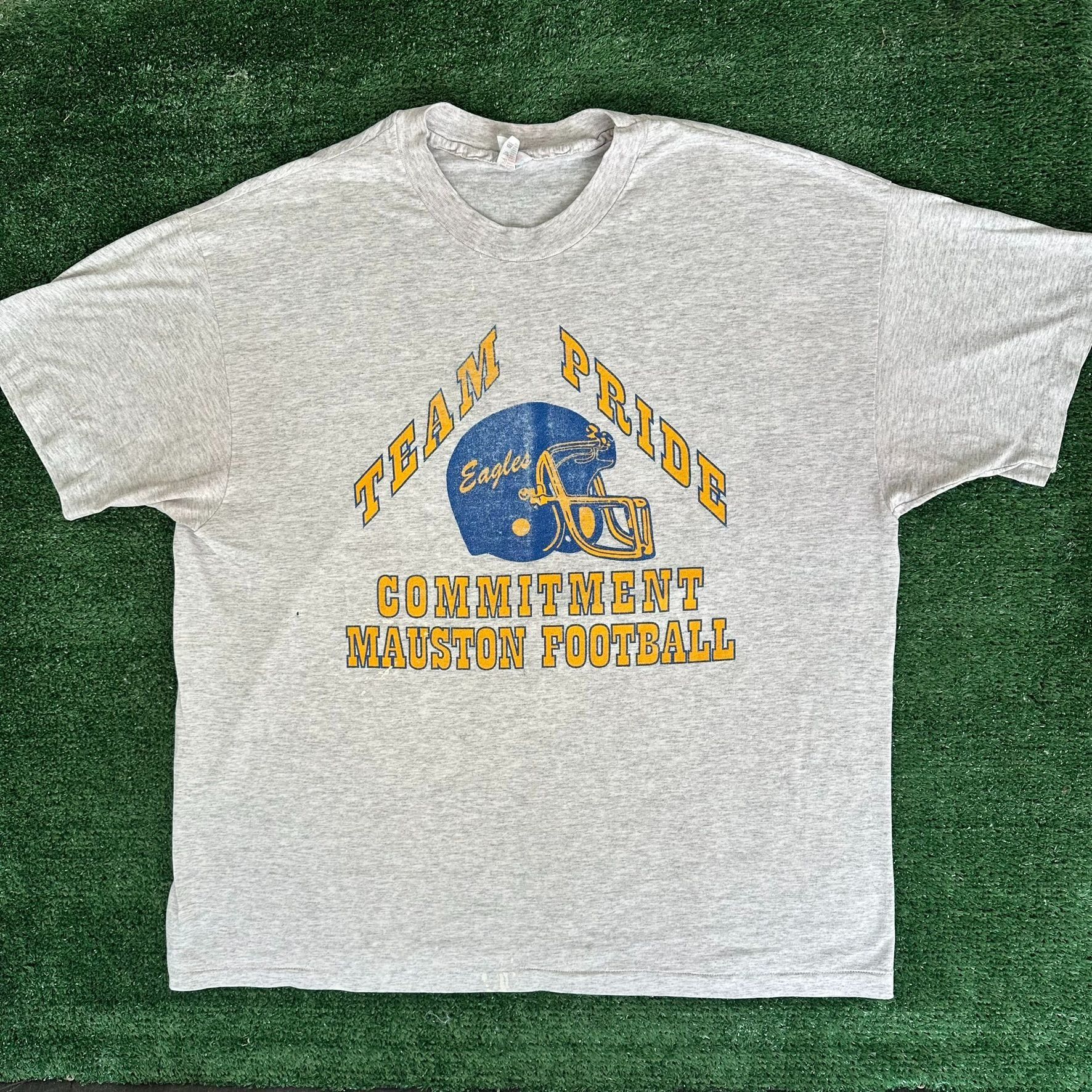 Hanes Vintage 90s Eagles Varsity Football T-Shirt Single Stitch Hi Size US XL / EU 56 / 4 - 1 Thumbnail