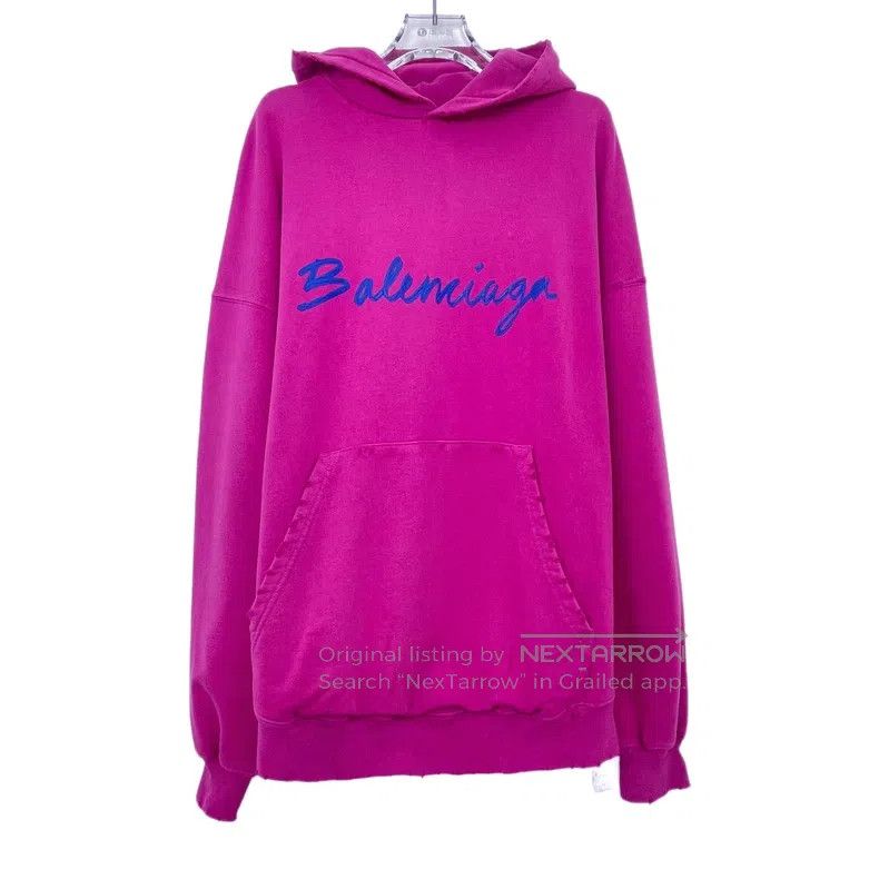 Balenciaga Logo Embroidered Loose Fit Hoodie