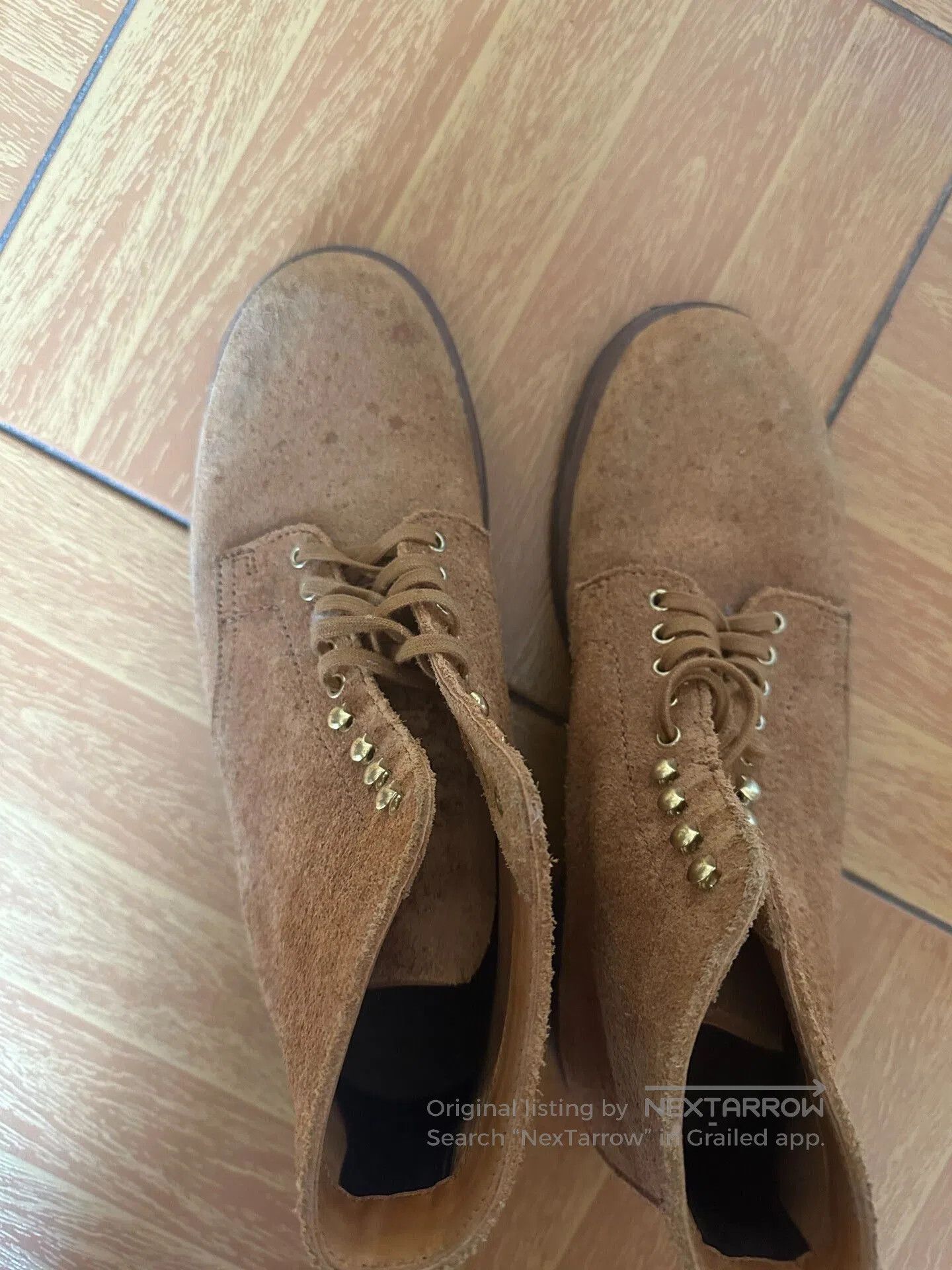 Japanese Brand Vintage Japanese Gold Suede Work Boots. Size US 8 / EU 41 - 1 Thumbnail
