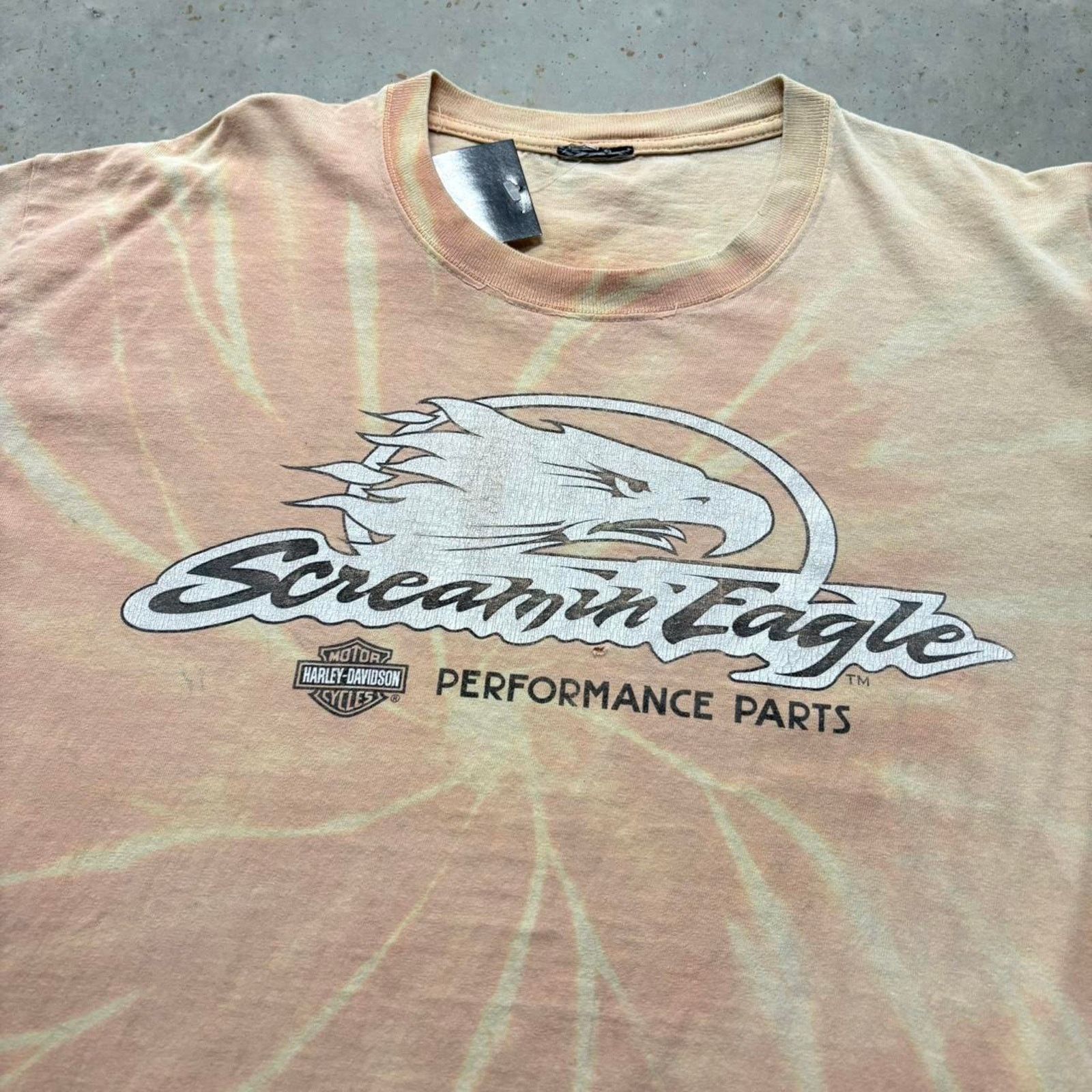 Harley Davidson × Vintage Crazy Vintage 90s Harley Davidson Eagle Tie Dye T Shirt Size US XL / EU 56 / 4 - 2 Thumbnail