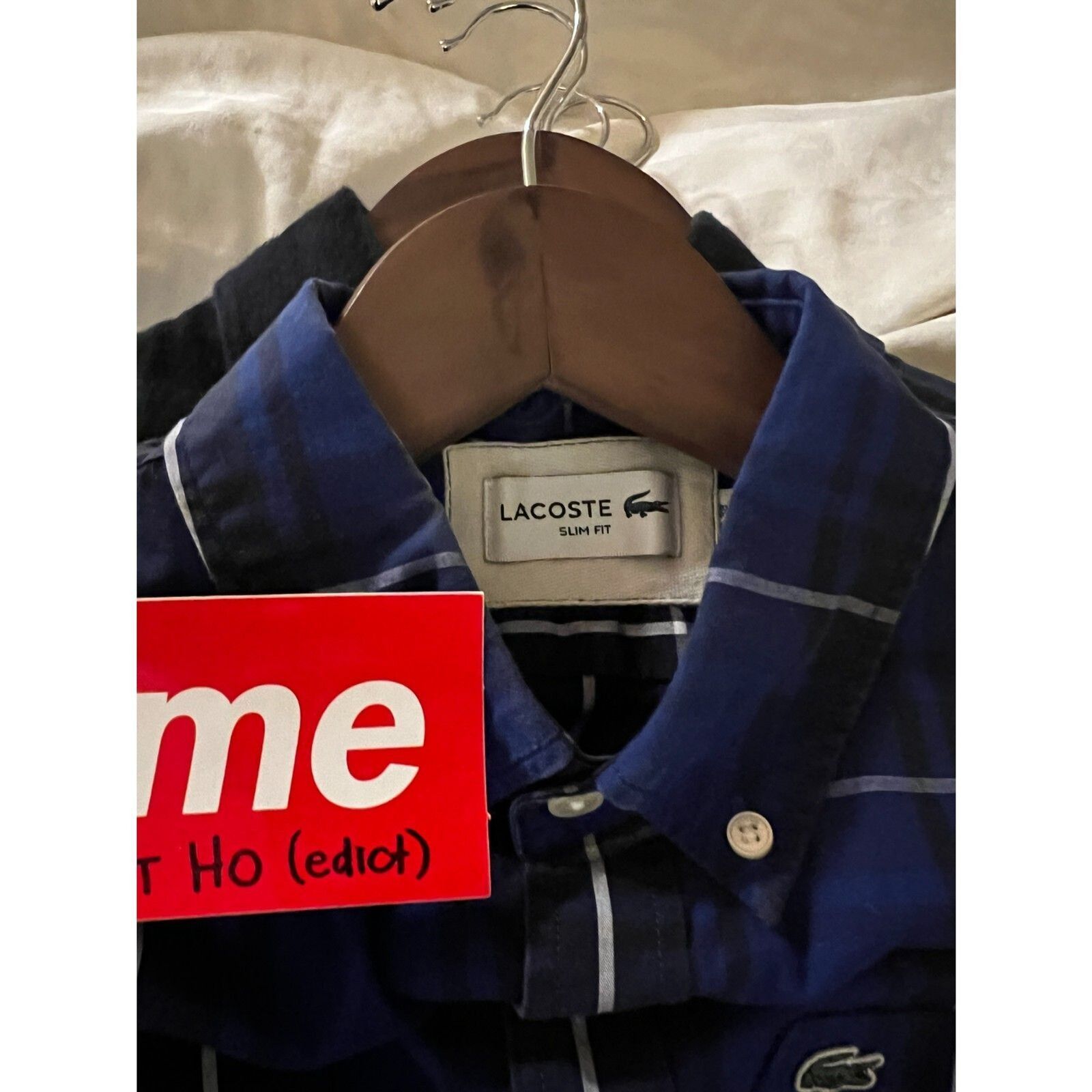 Lacoste Lacoste Blue Check Dress Shirt Size US S / EU 44-46 / 1 - 6 Thumbnail