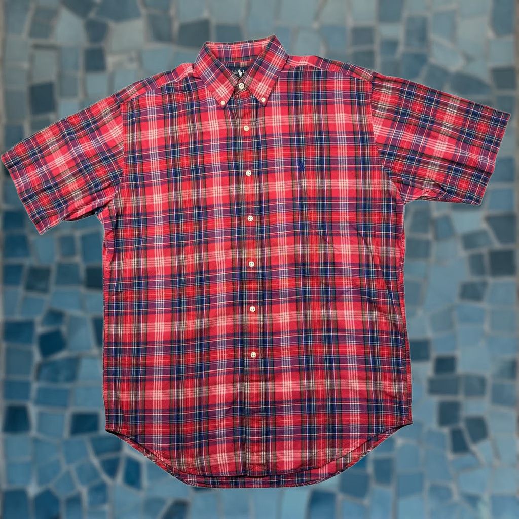Ralph Lauren Ralph Lauren Shirt Men’s Medium Blake Cotton Short Sleeve Button-Down Pink Blue Size US M / EU 48-50 / 2 - 1 Thumbnail