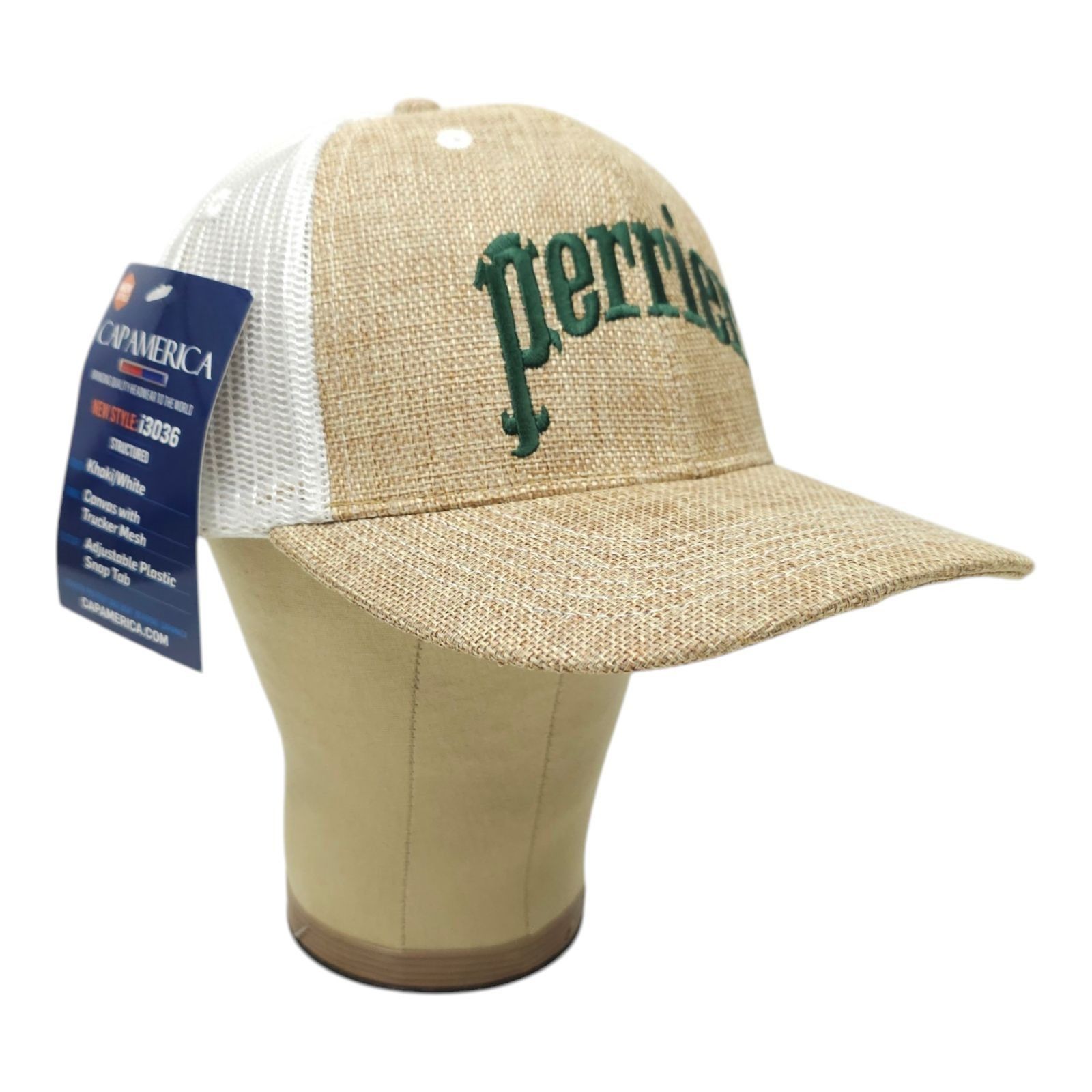 Other Perrier Embroidered Mesh Snapback Cap Canvas Trucker Size ONE SIZE - 3 Thumbnail