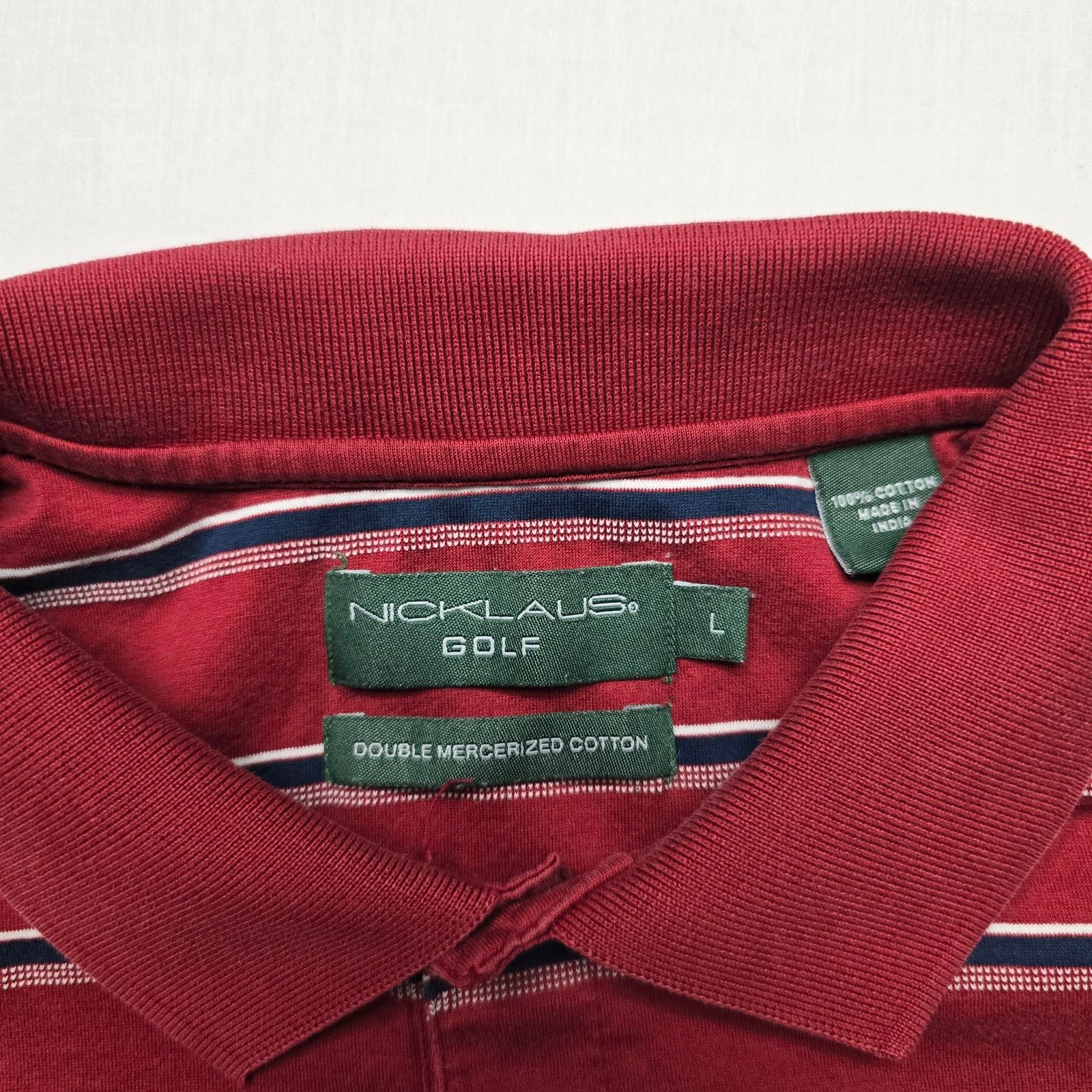 Other Nicklaus Golf Double Mercerized Cotton L Red Striped Polo Size US L / EU 52-54 / 3 - 5 Thumbnail
