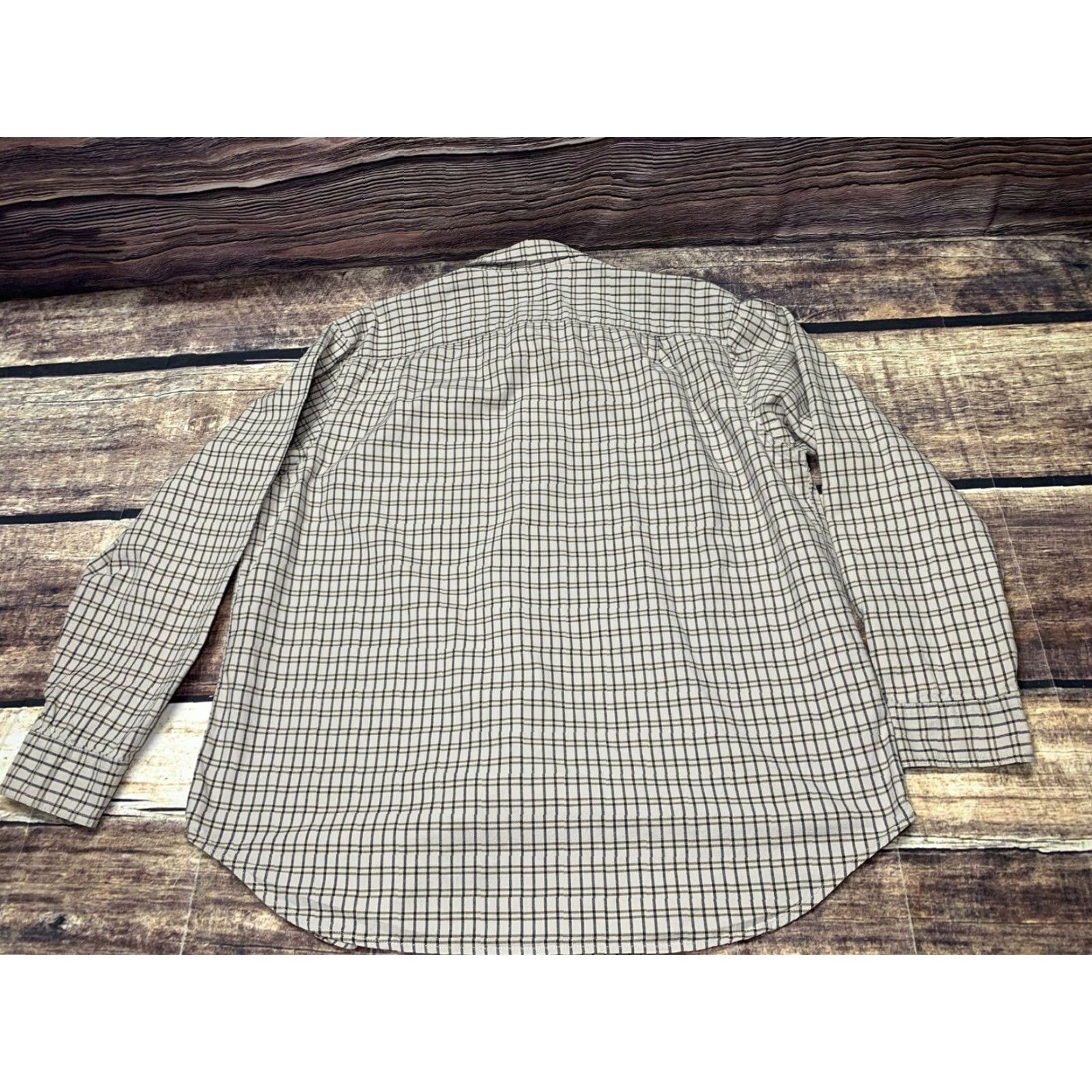 Vintage CE Schmidt Shirt Long Sleeve Plaid White Brown XL Mens Work Wear Button-Down Shirt Size US XL / EU 56 / 4 - 7 Thumbnail