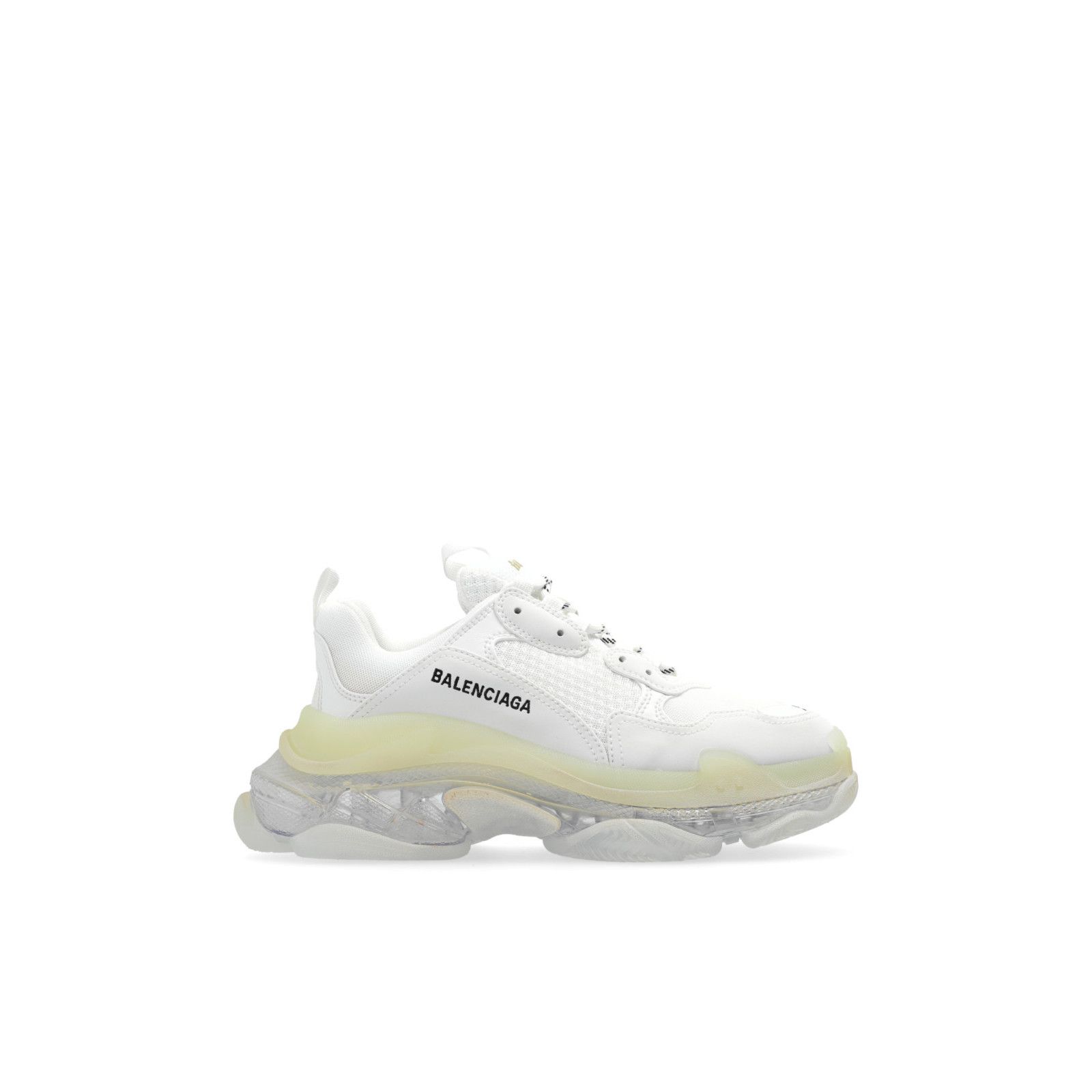 BALENCIAGA Triple S Clear Sole $1150 Women's White Sneakers