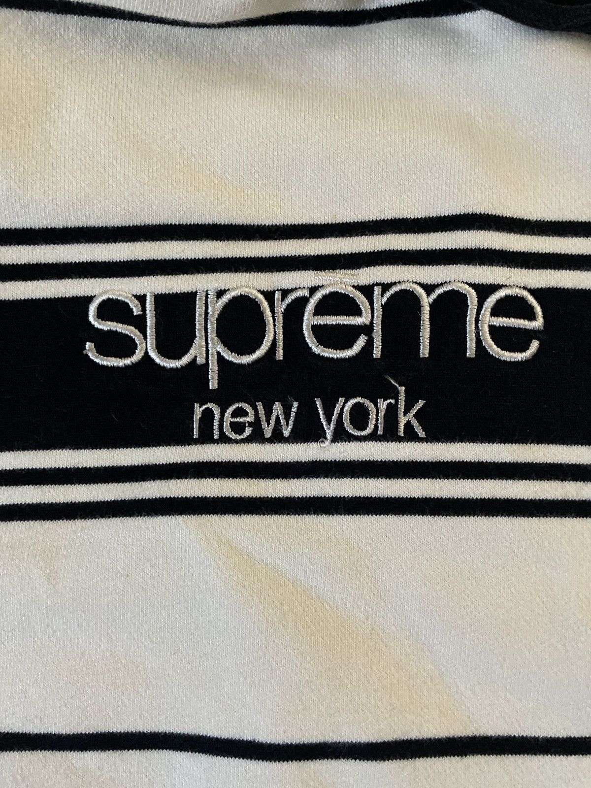 Supreme Supreme Striped Hooded Crewneck Black FW16 Size US XL / EU 56 / 4 - 3 Thumbnail