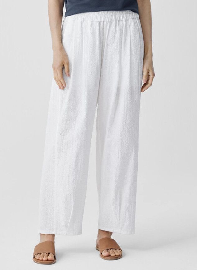 Eileen Fisher Eileen Fisher Organic Cotton Lantern Pant White ( 3X ) Size 40" / US 18 - 4 Thumbnail