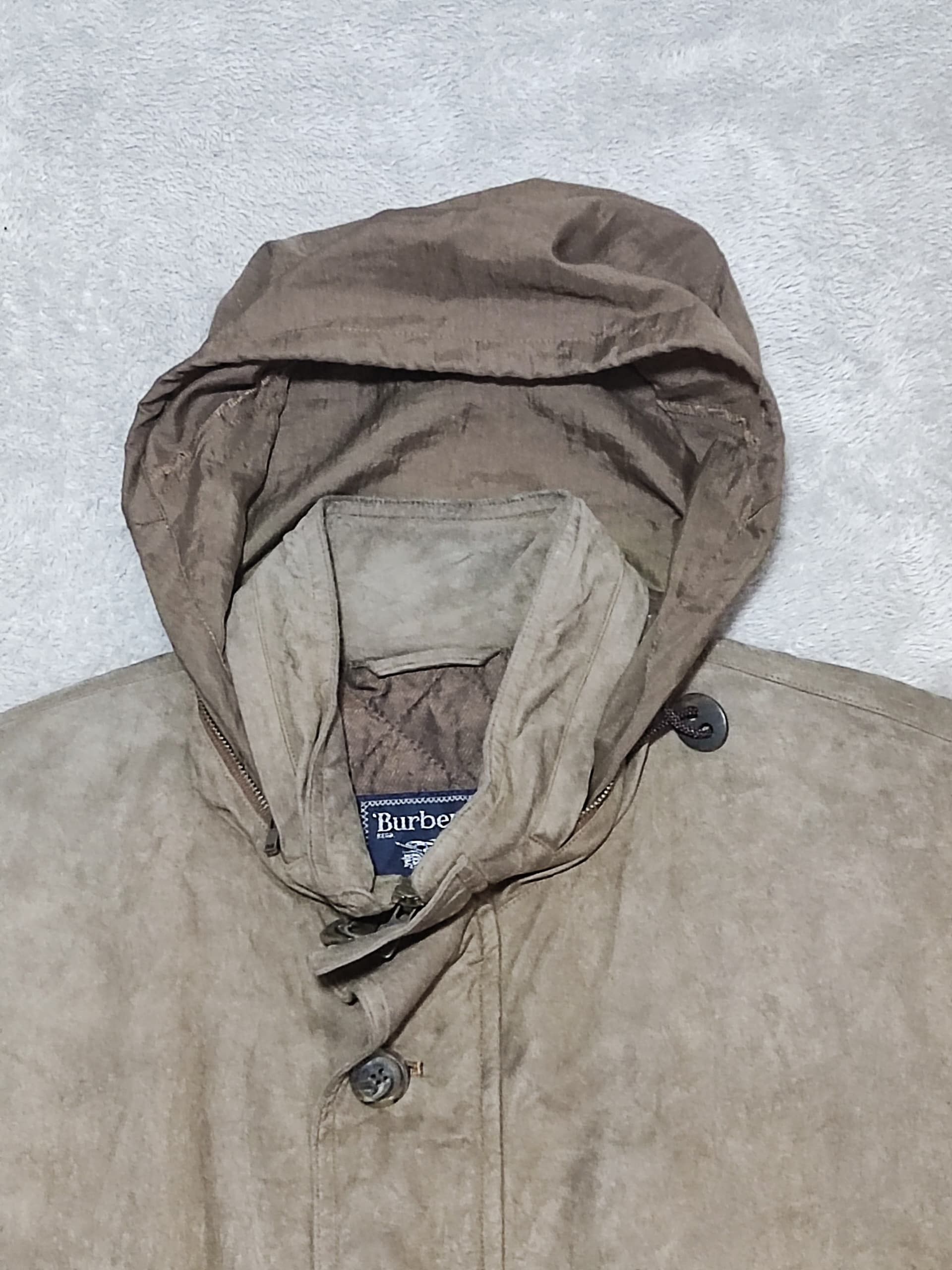 Burberry × Gosha Rubchinskiy Vintage 90s Burberrys Hooded Jacket Quilted Tan Japan Label Size US XL / EU 56 / 4 - 4 Thumbnail