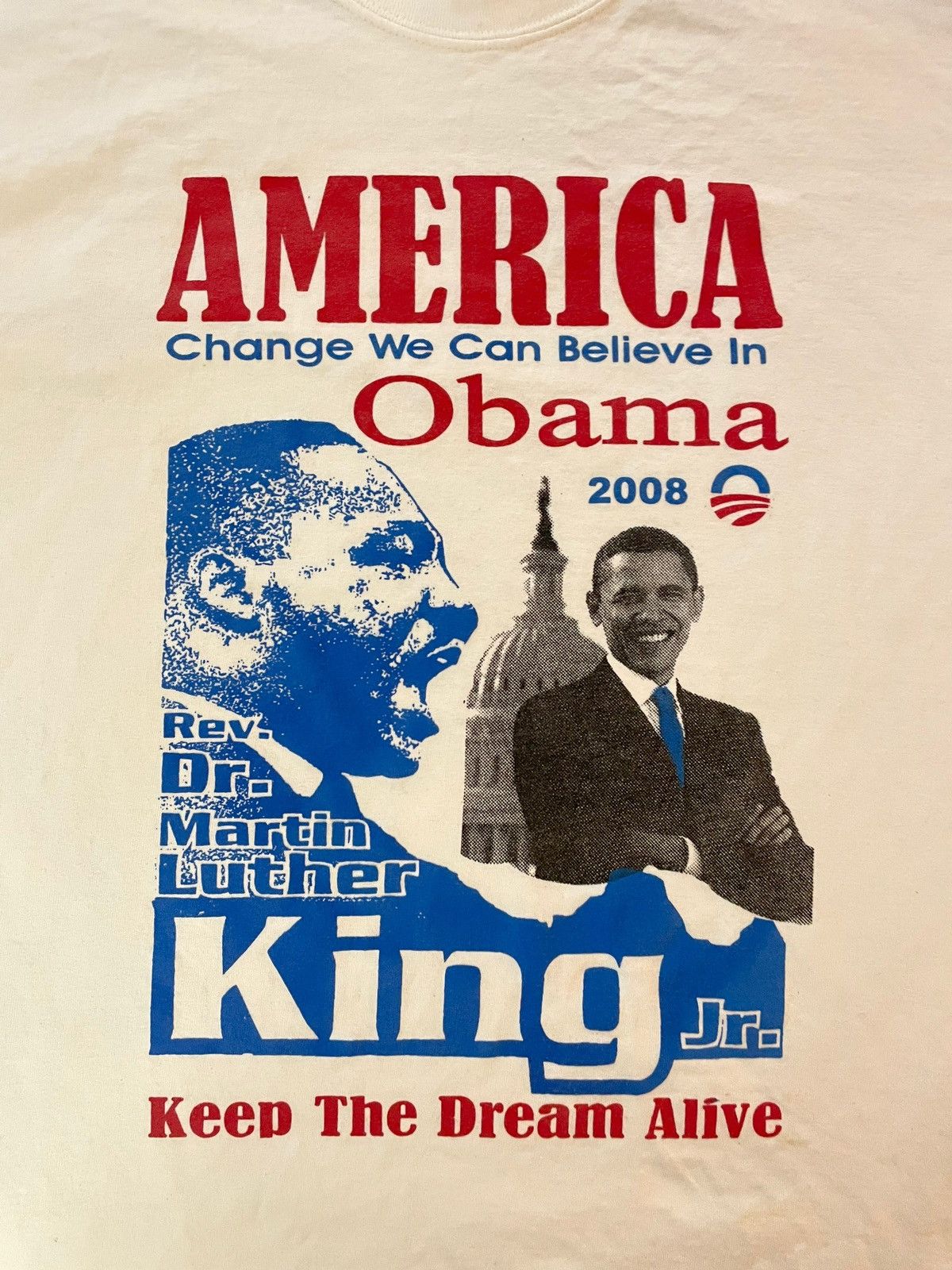 Vintage 2008 Obama /Dr. Martin Luther King Crewneck Shirt Size US XL / EU 56 / 4 - 2 Thumbnail
