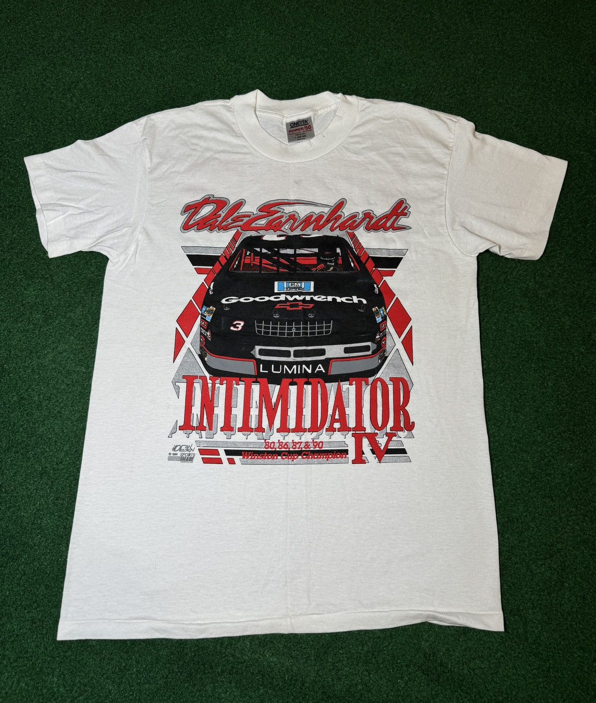 NASCAR × Vintage Vintage 90s Dale Earnhardt Sr Intimidator 50/50 OG T Shirt Size US L / EU 52-54 / 3 - 1 Thumbnail