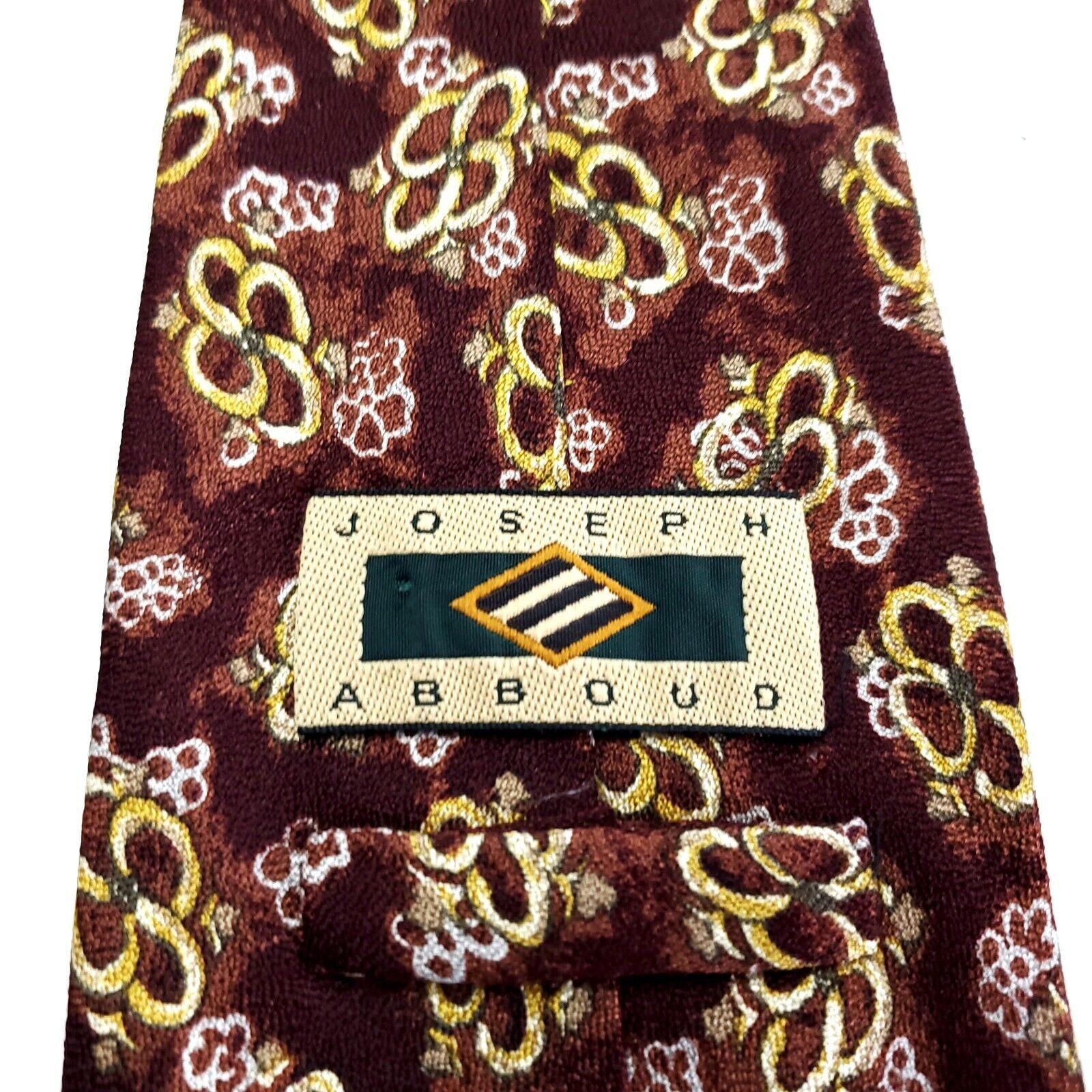 Joseph Abboud Joseph Abboud Print Floral Red Wide Silk Tie Size ONE SIZE - 4 Thumbnail
