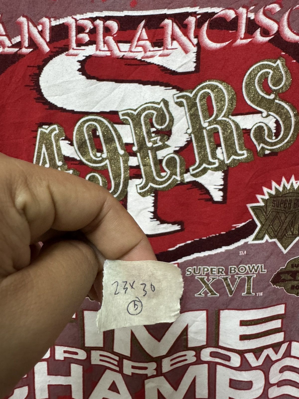 Vintage Vintage 49 Ers San Francisco Superbowl Champs T shirt Size US XL / EU 56 / 4 - 9 Thumbnail
