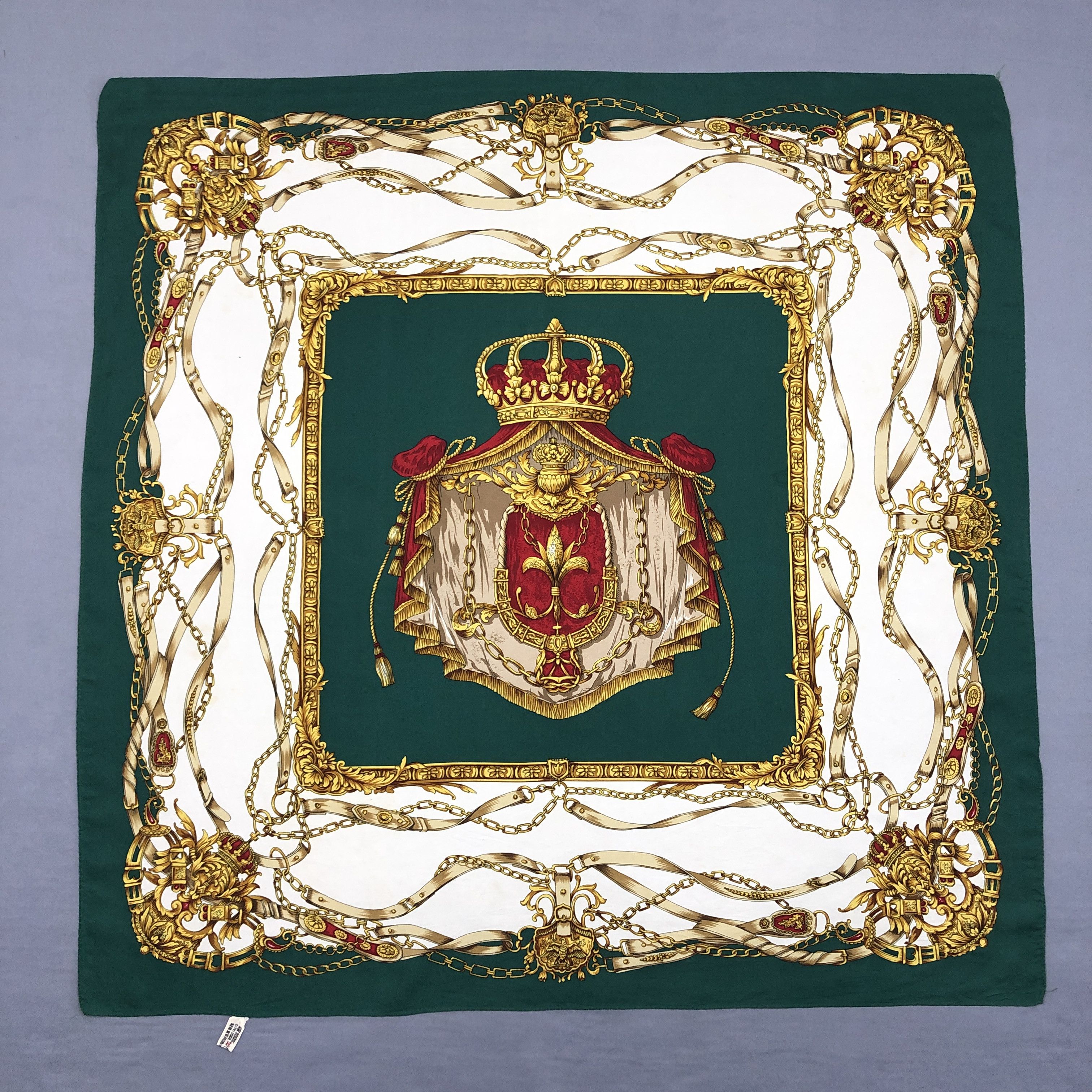 Japanese Brand Vintage Crown Ornate SILK Scarf Twill Stole Wraps Scarves Size ONE SIZE - 1 Thumbnail