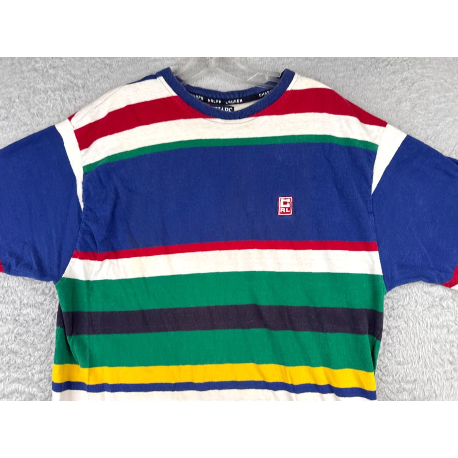 Chaps VINTAGE Chaps Ralph Lauren Shirt Men XL Blue Red Stripe Crew Neck 100% Cotton T-Shirt Logo All Seasons Size US XL / EU 56 / 4 - 4 Thumbnail