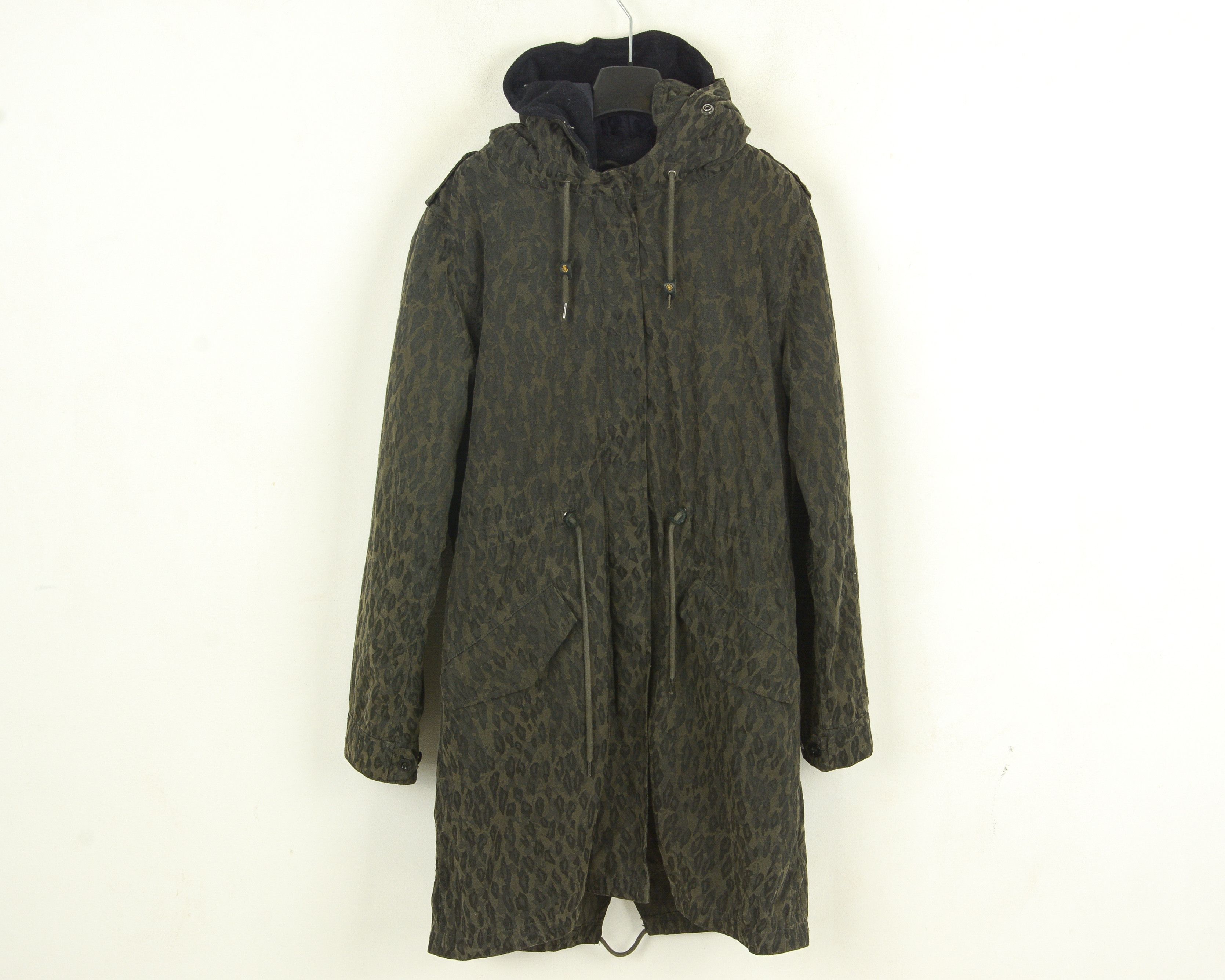 Maison Scotch Women 4 Size L 2in1 Jacket Coat Leopard Hooded Khaki Parka Size L / US 10 / IT 46 - 1 Thumbnail