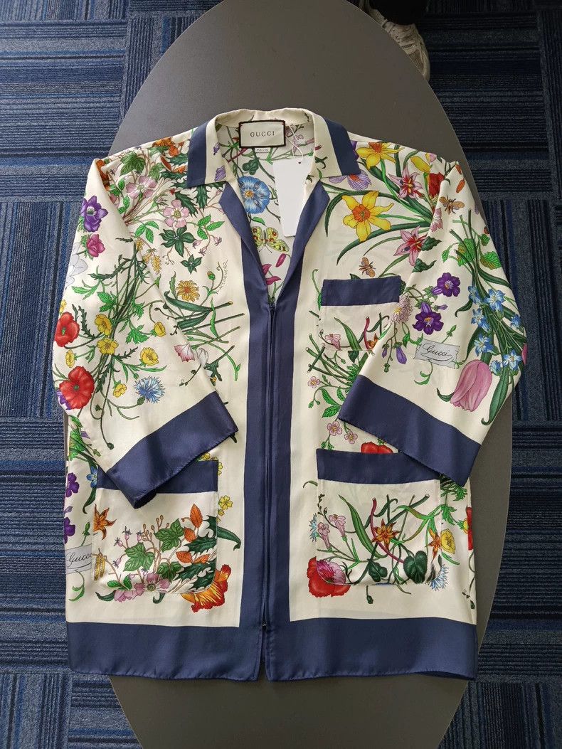 Gucci Gucci Floral pattern silk casual jacket 2504-Nextarrow Size S / US 4 / IT 40 - 1 Thumbnail