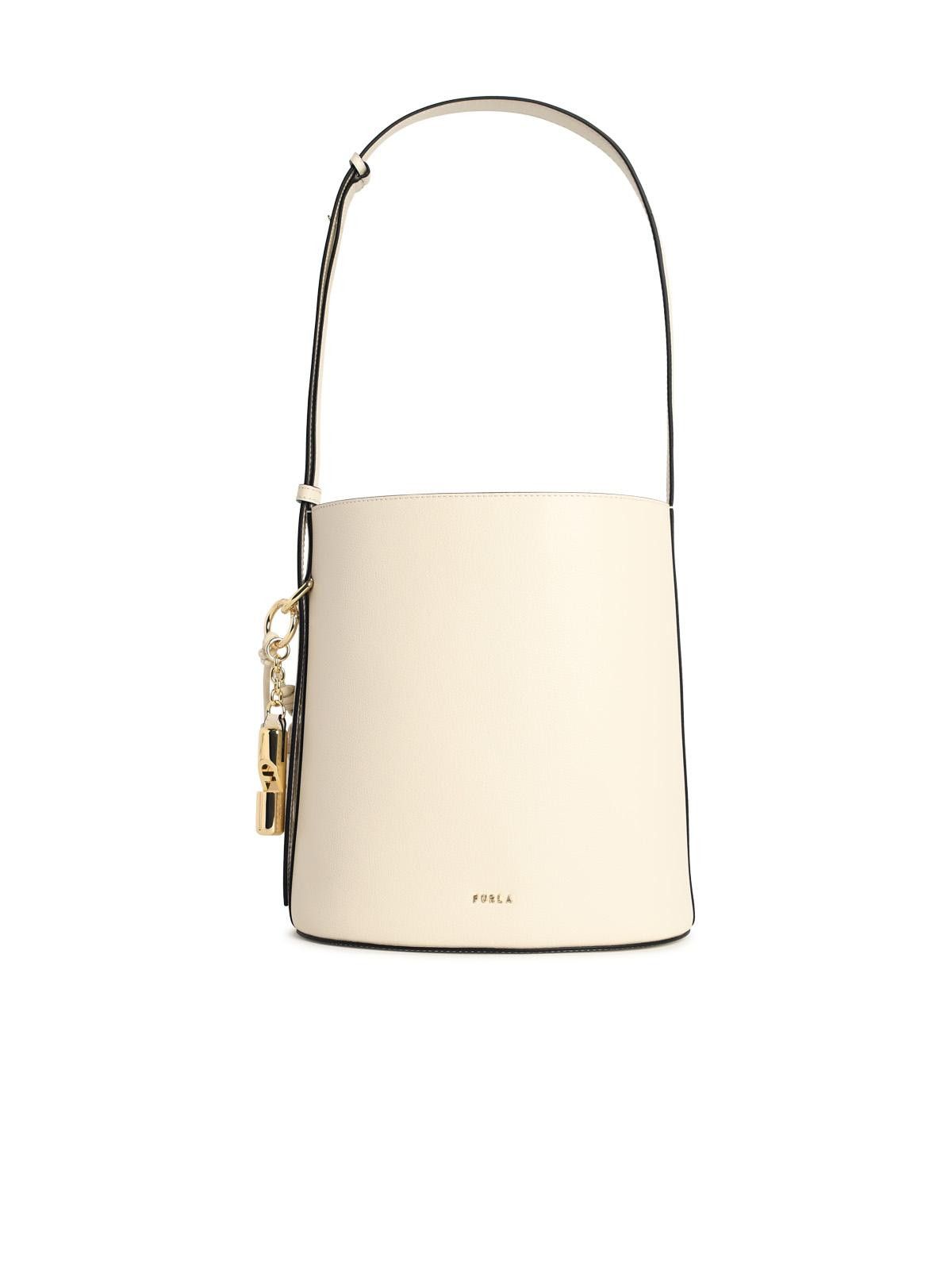 Furla FURLA Cream Leather 'Roxie' Bucket Bag Size ONE SIZE - 1 Thumbnail
